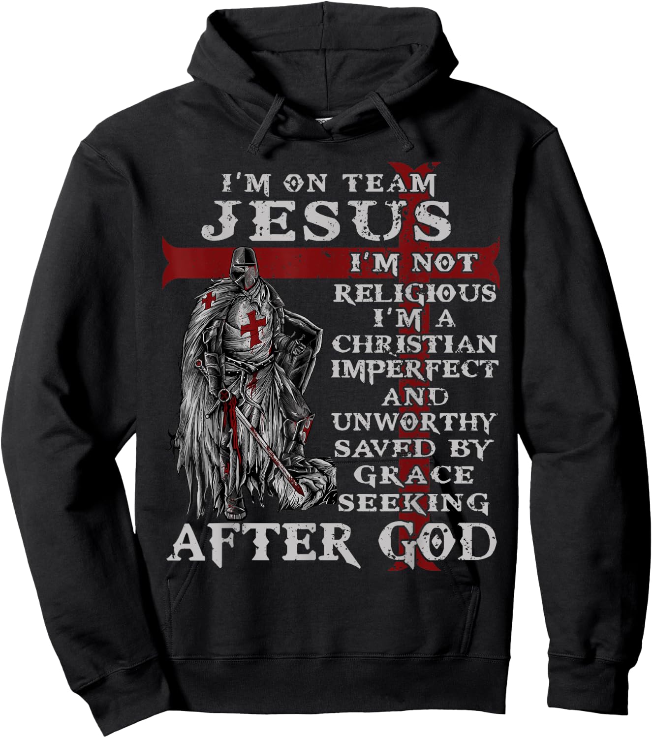 Christian Firefighter I'm on Team Jesus Knight Templar Hoodie - Hoodie | Black