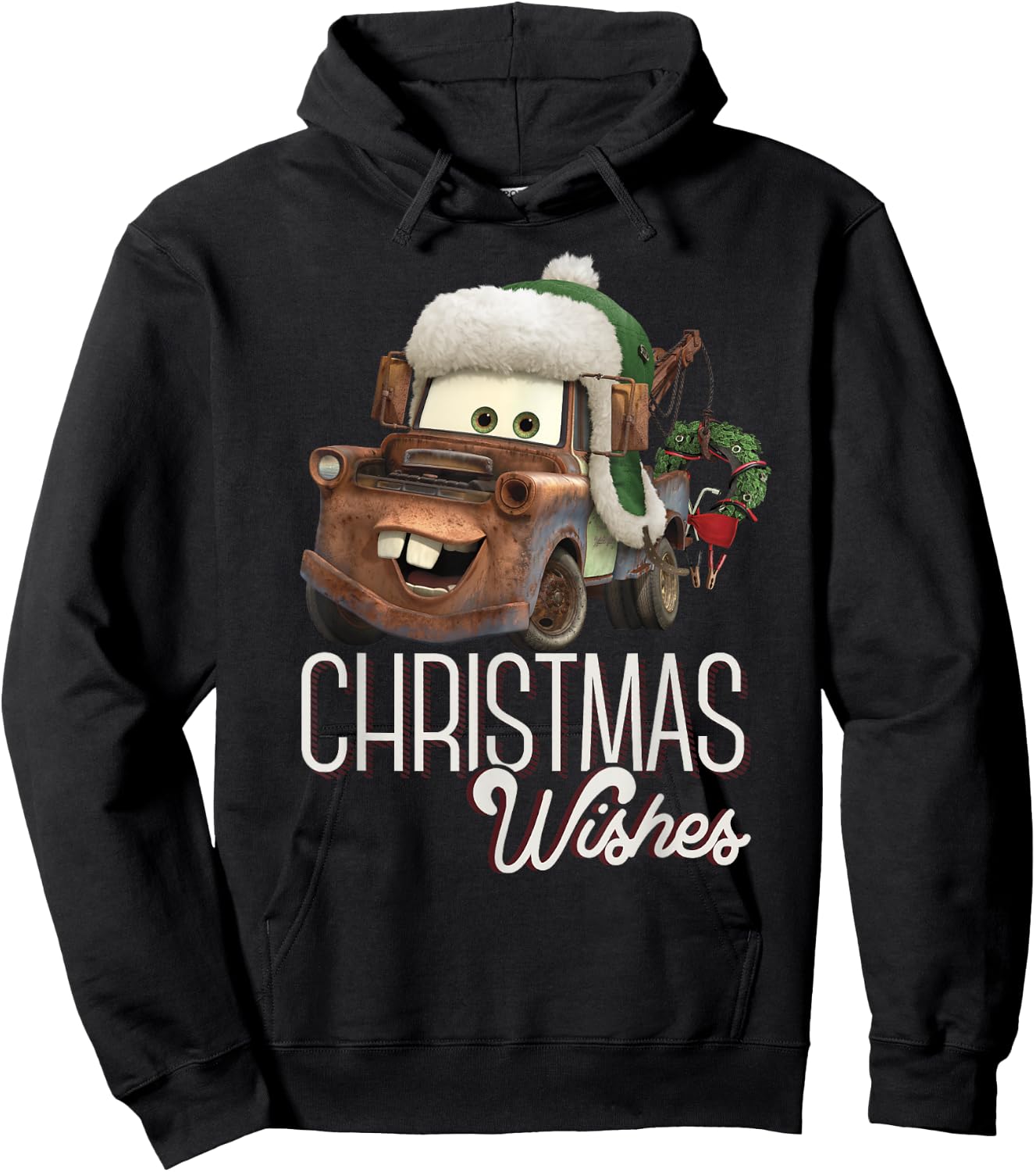 Disney Pixar Cars Tow Mater Christmas Wishes Portrait Hoodie - Hoodie | Black