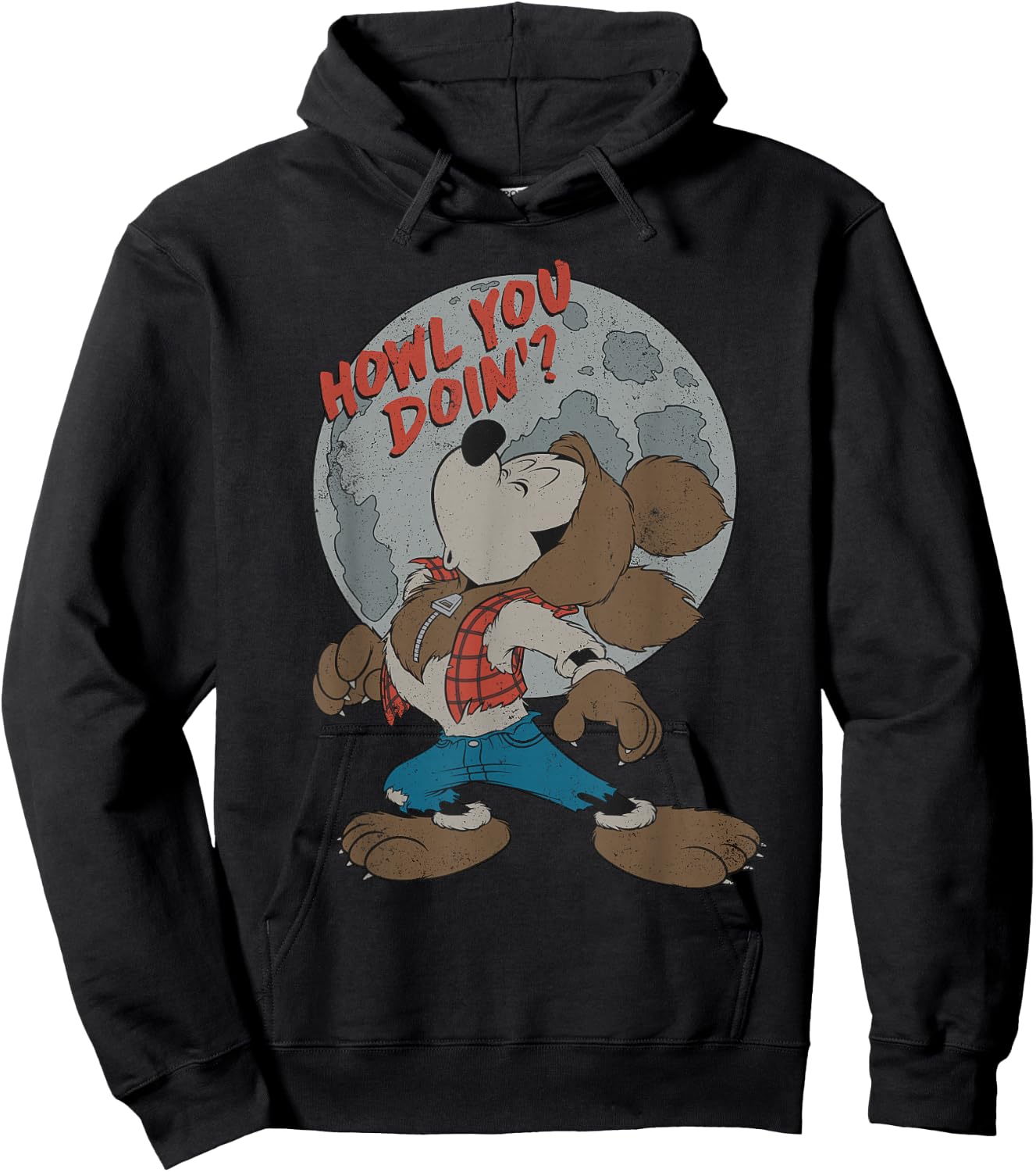Disney Mickey Mouse Werewolf Howl You Doin' Hoodie - Hoodie | Black