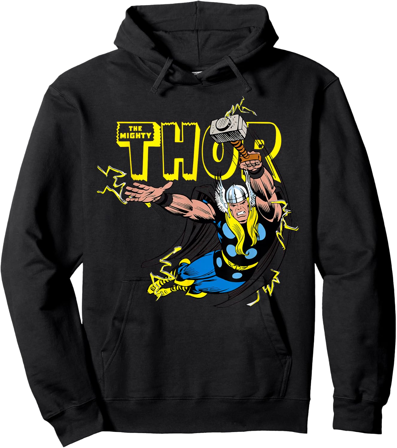 Marvel Thor Classic Retro Comic Graphic Hoodie - Hoodie | Black
