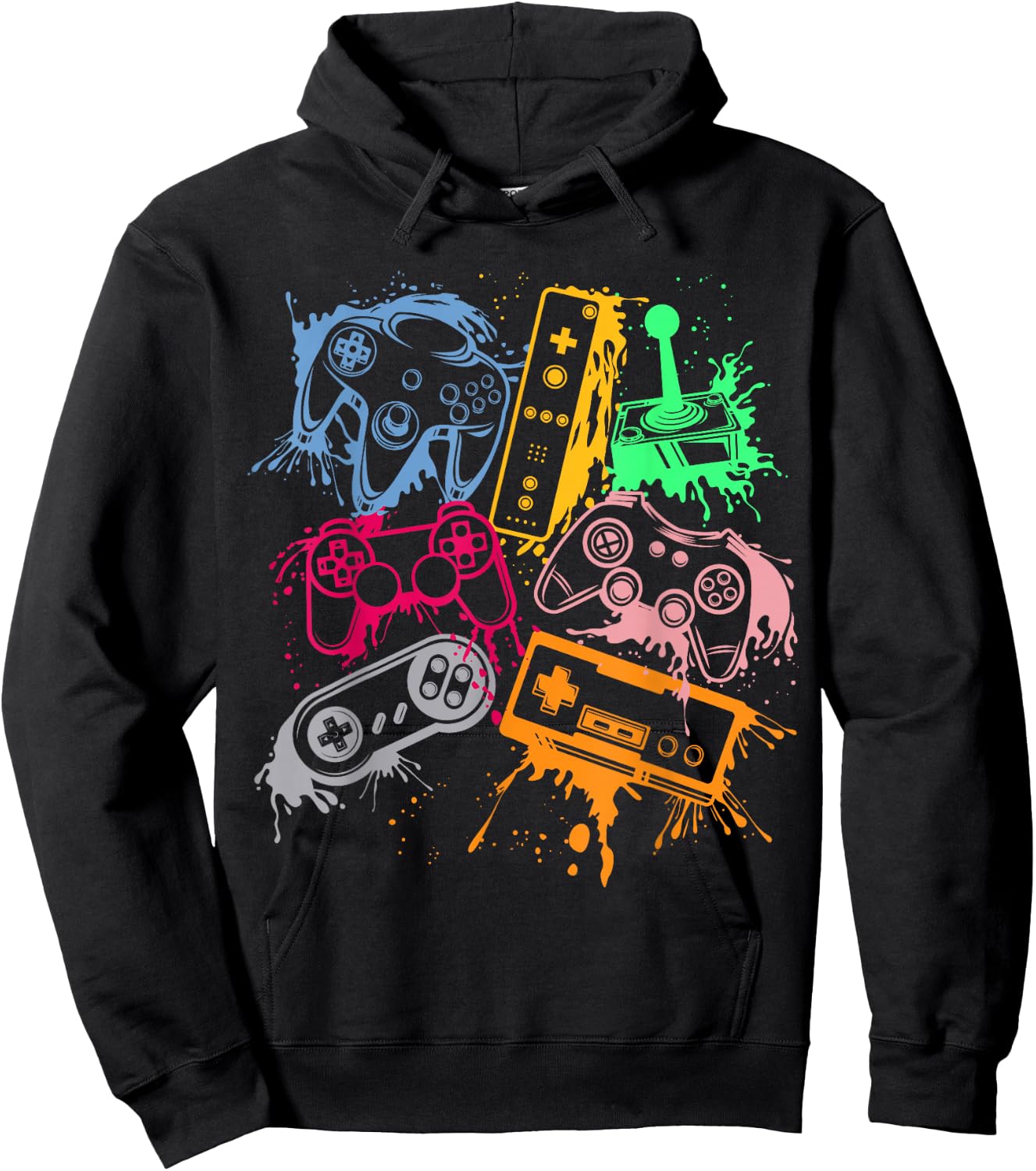 Video Game Console Controllers Retro 80's 90's Arcade Gamer Hoodie - Hoodie | Black