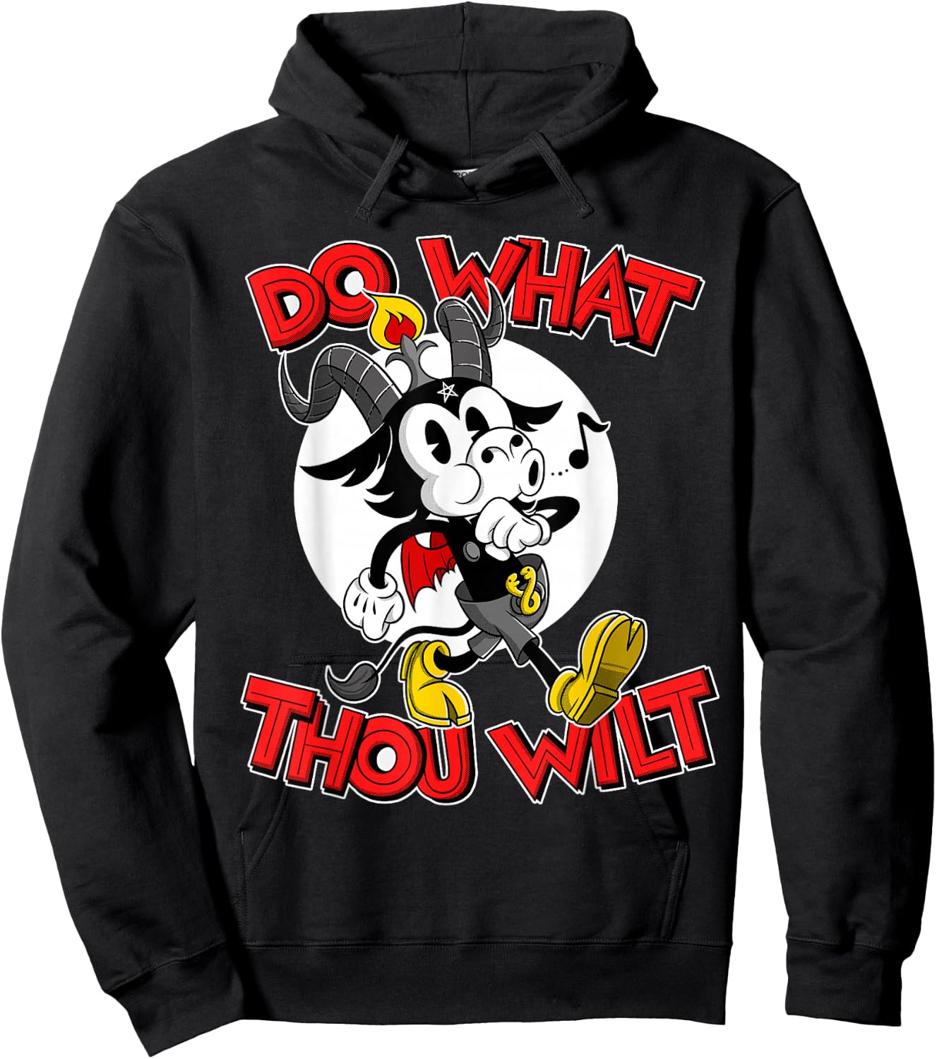 Do What Thou Wilt Baphomet 30s Cartoon Occult Esotericism Hoodie - Hoodie | Black