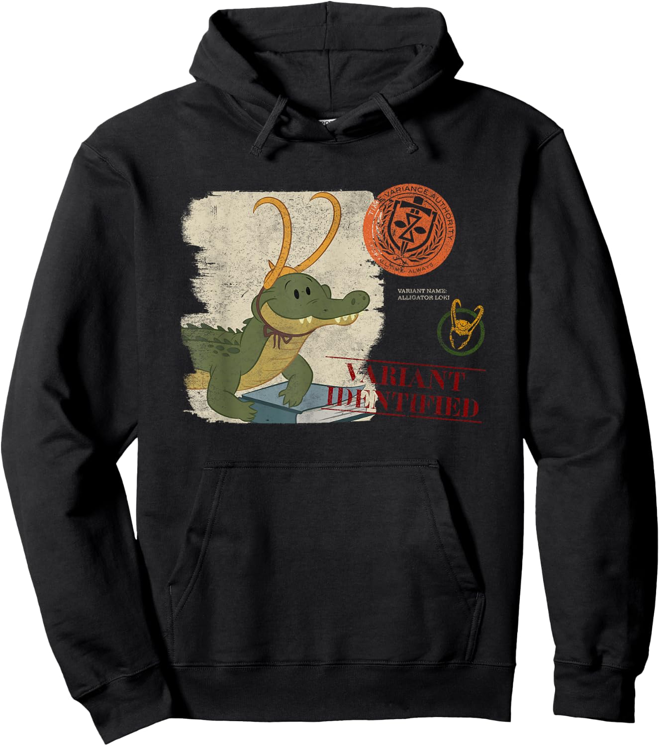 Marvel Loki Cartoon Alligator Loki Variant Identified Hoodie - Hoodie | Black