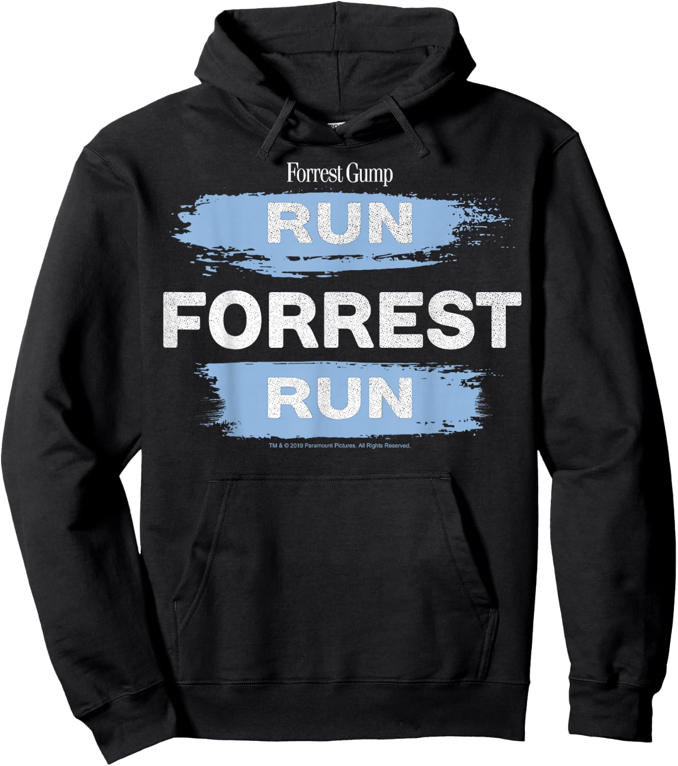 Forrest Gump Run Forrest Run Paint Swipe Hoodie - Hoodie | Black