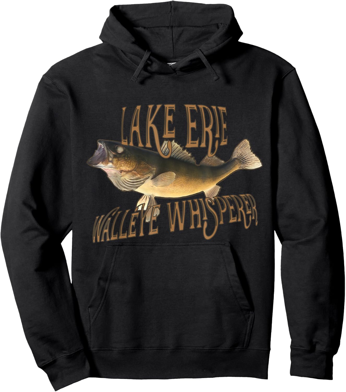 Lake Erie Walleye Whisperer Fishing Hoodie - Hoodie | Black