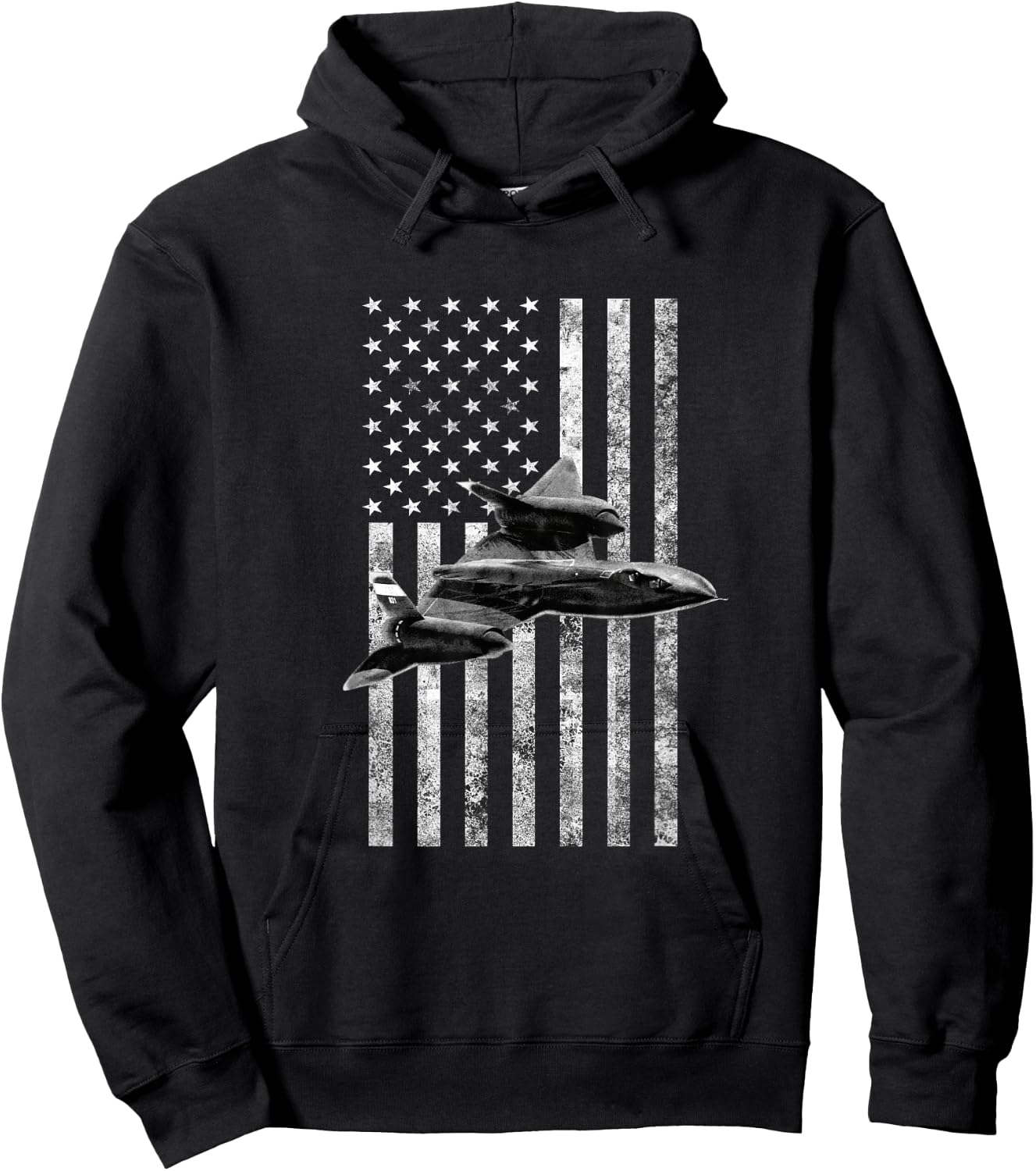 SR-71 Blackbird American USA Flag - Military Hoodie - Hoodie | Black