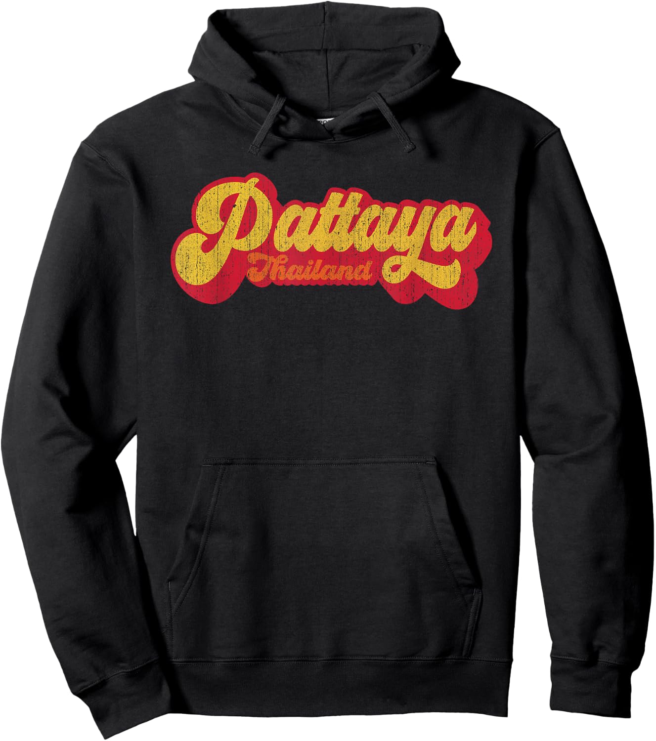 Pattaya Thai Beach Resort Retro Thailand Hoodie - Hoodie | Black