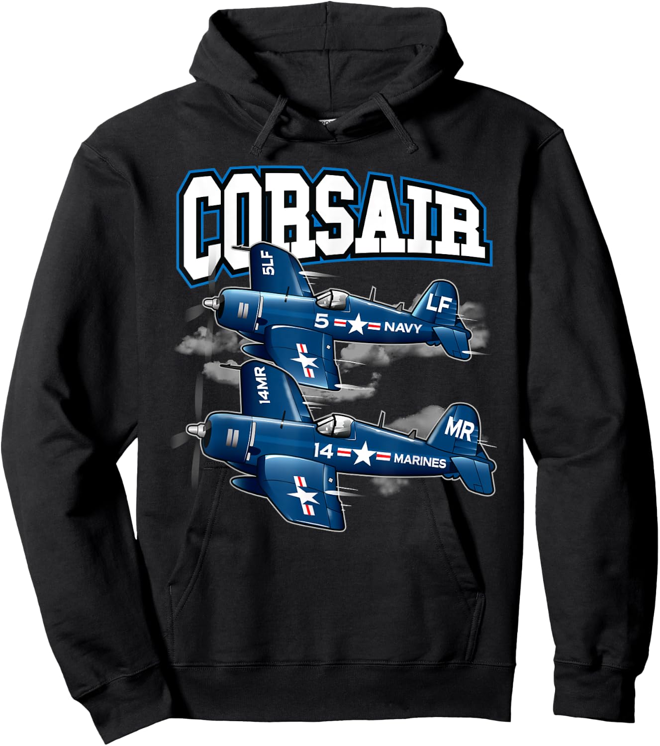 Corsair Warbird World War II Fighter Plane Pilot Gift Hoodie - Hoodie | Black