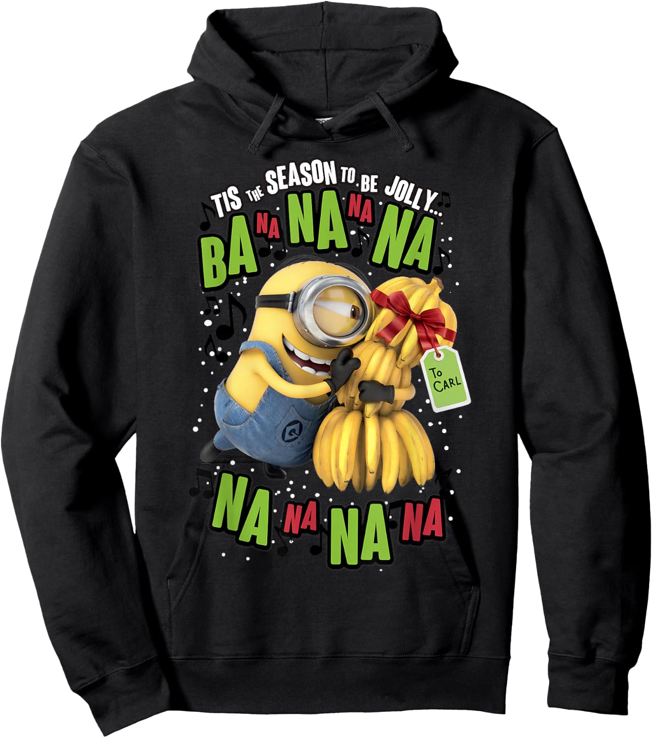 Despicable Me Minions 'Tis The Season To Be Jolly Banana Hoodie - Hoodie | Black