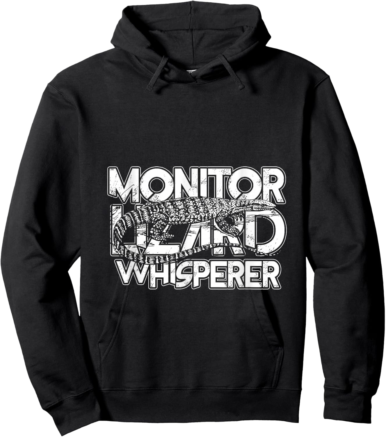 Vintage Style Whisperer Monitor Lizard Hoodie - Hoodie | Black