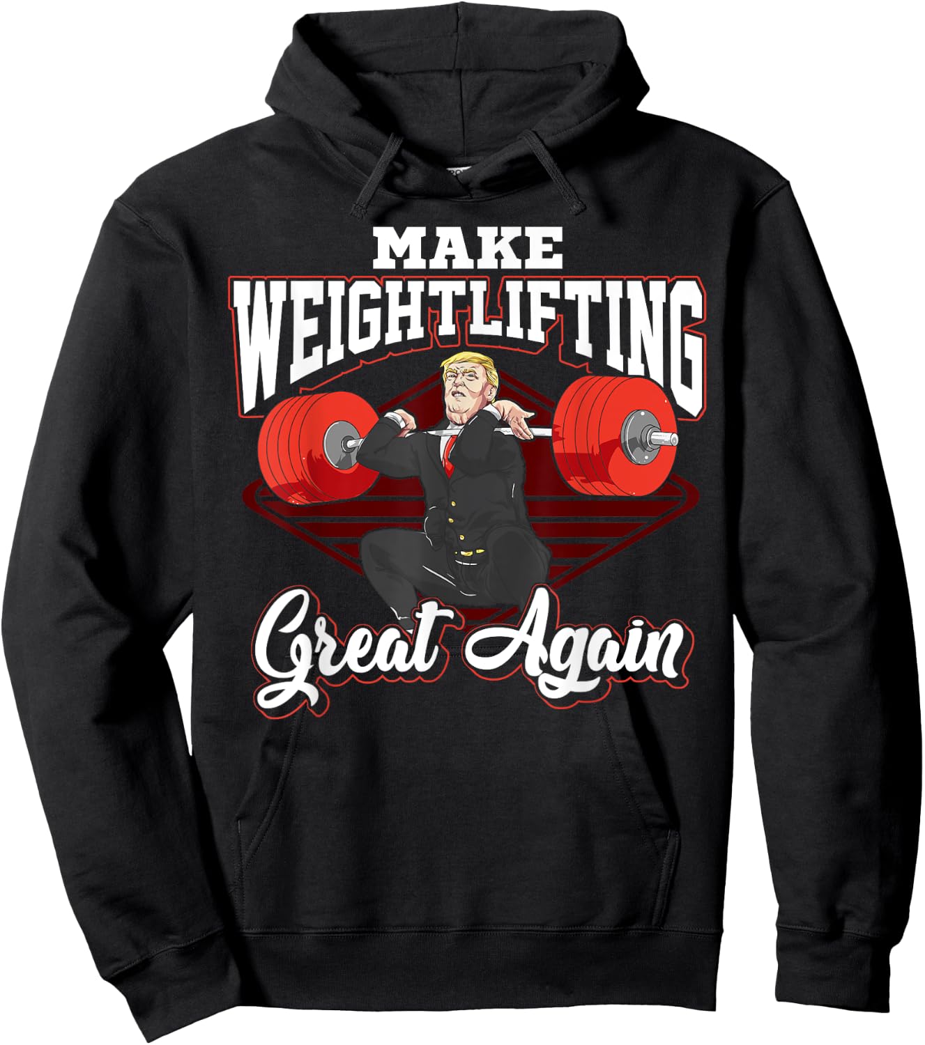 Chalk Bucket Donald Trump Weightlifting Apparel Trump Make Weightlifting Great Again Workout Gym Joke Hoodie - Hoodie | Black