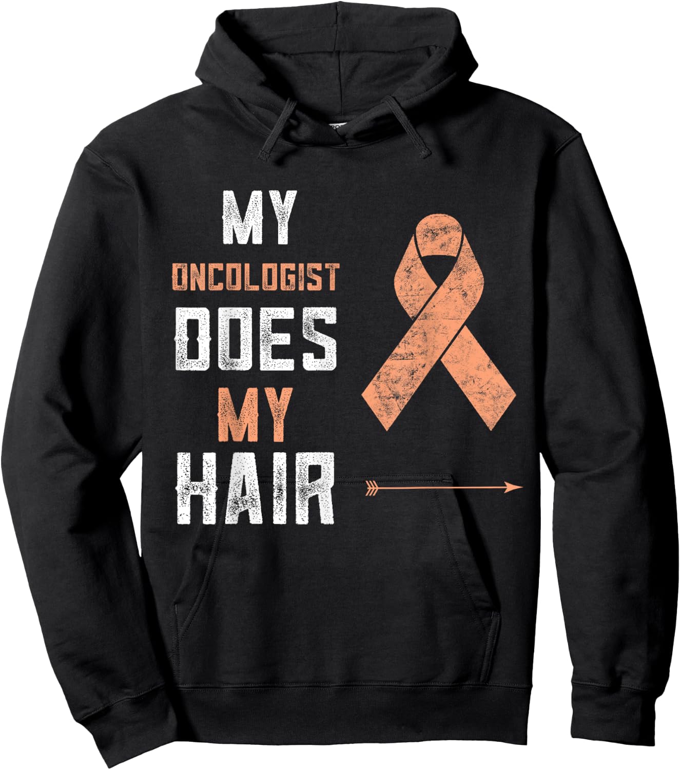 Uterine Cancer My Oncologist Does My Hair Endometrial Cancer Hoodie - Hoodie | Black