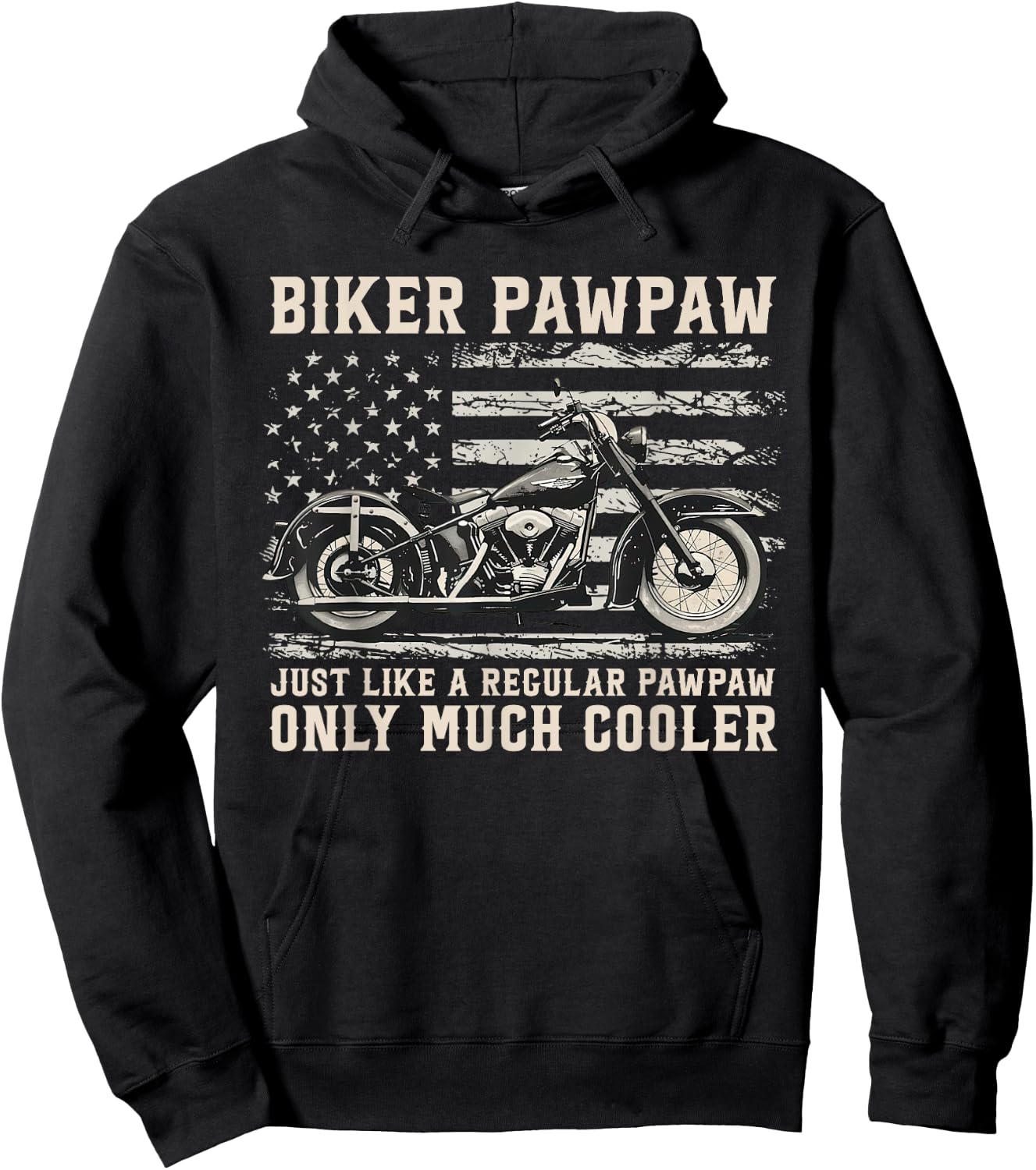 Biker Pawpaw Like A Normal Pawpaw Only Much Cooler Hoodie - Hoodie | Black