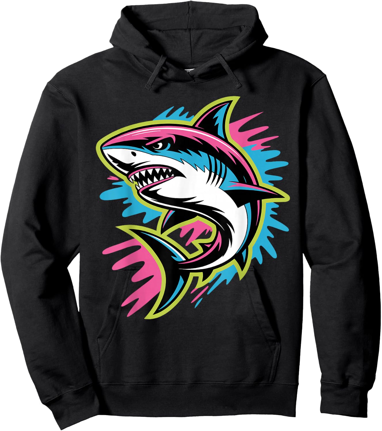 Cool Shark Art Women Kids Boys Girls Shark Lover Hoodie - Hoodie | Black
