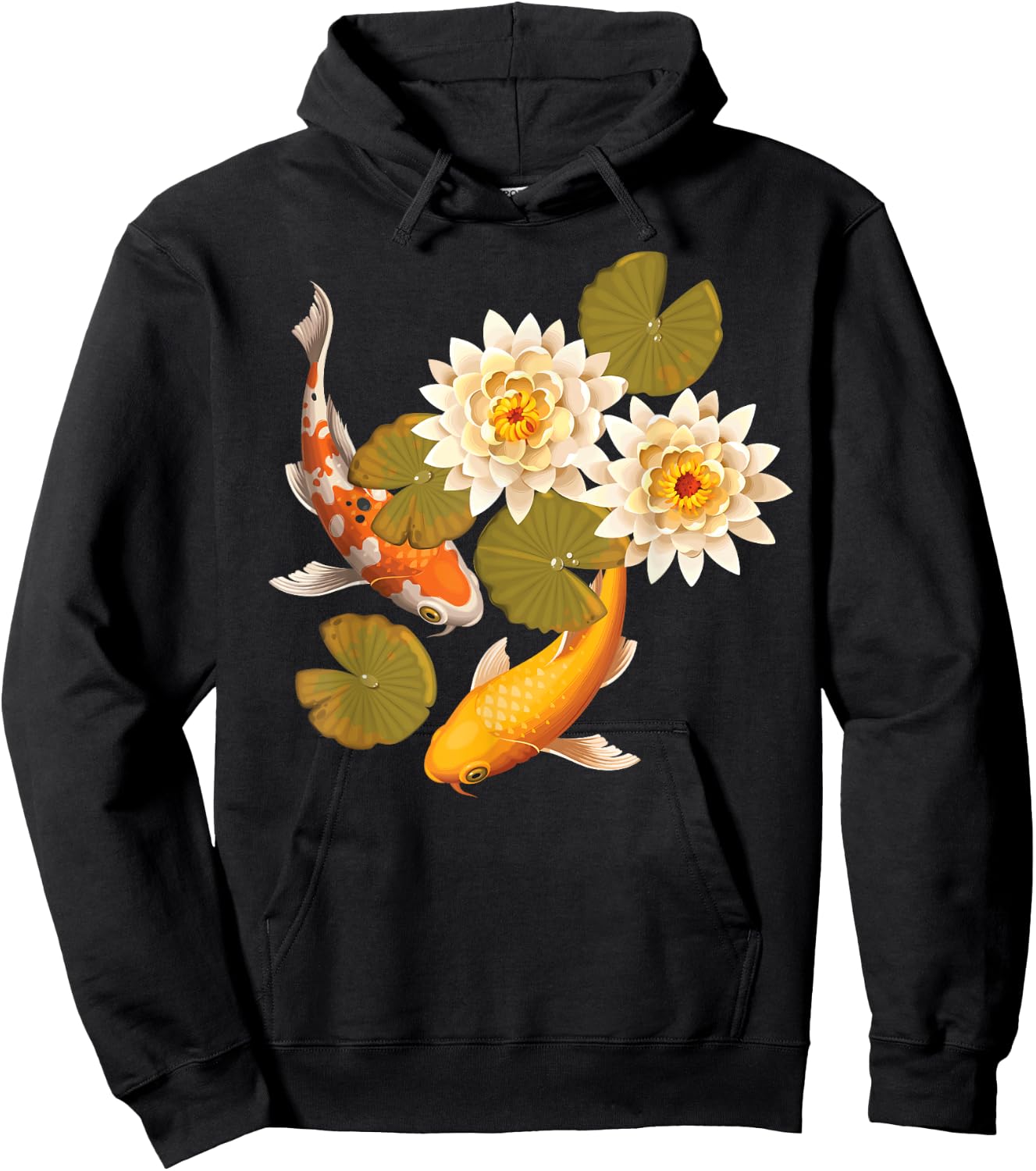 Japanese Koi Fish Japan Butterfly Carp Nishikigoi Fish Pond Hoodie - Hoodie | Black