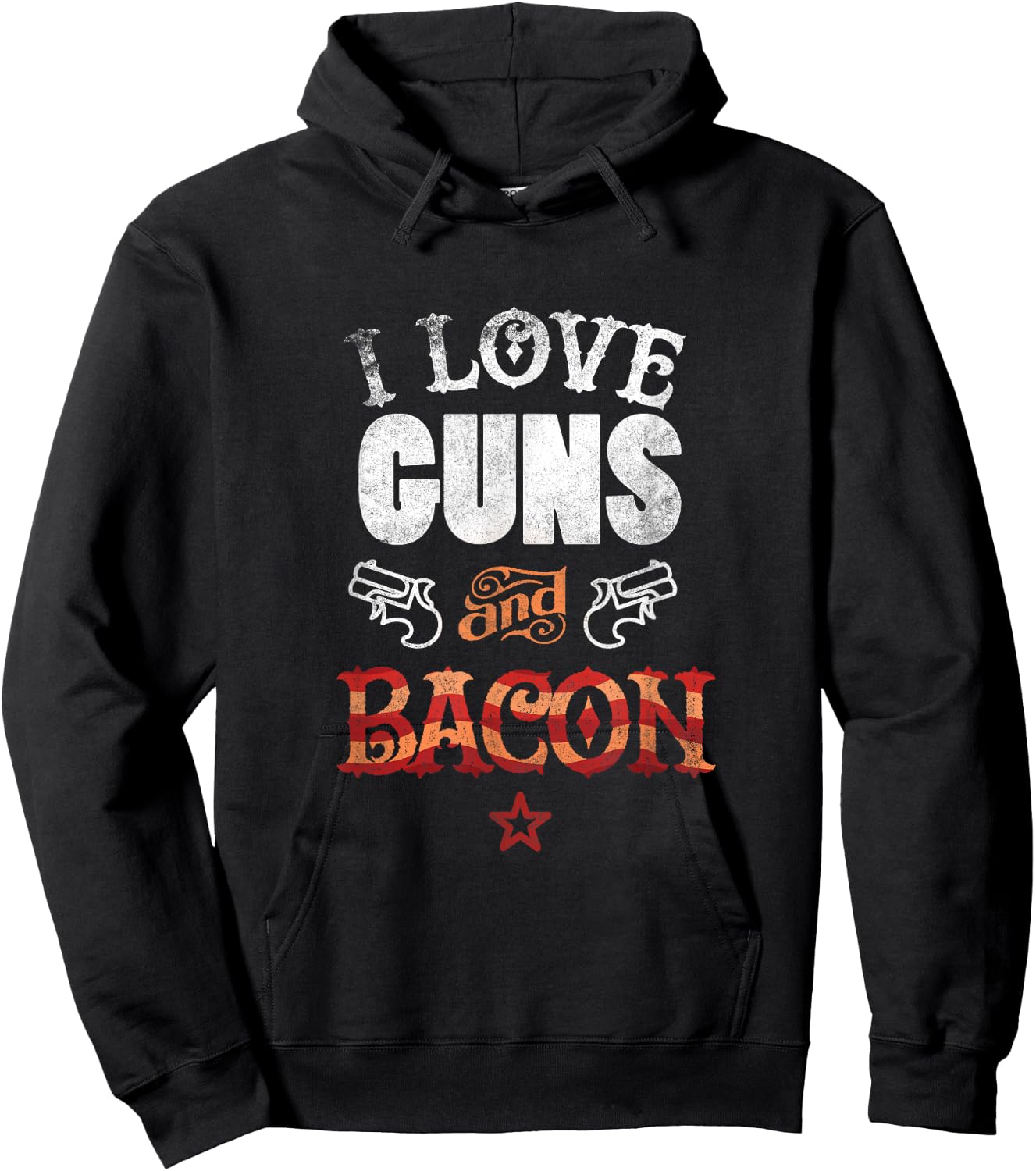 I Love Guns And Bacon Gun Lover Freedom USA Hoodie - Hoodie | Black