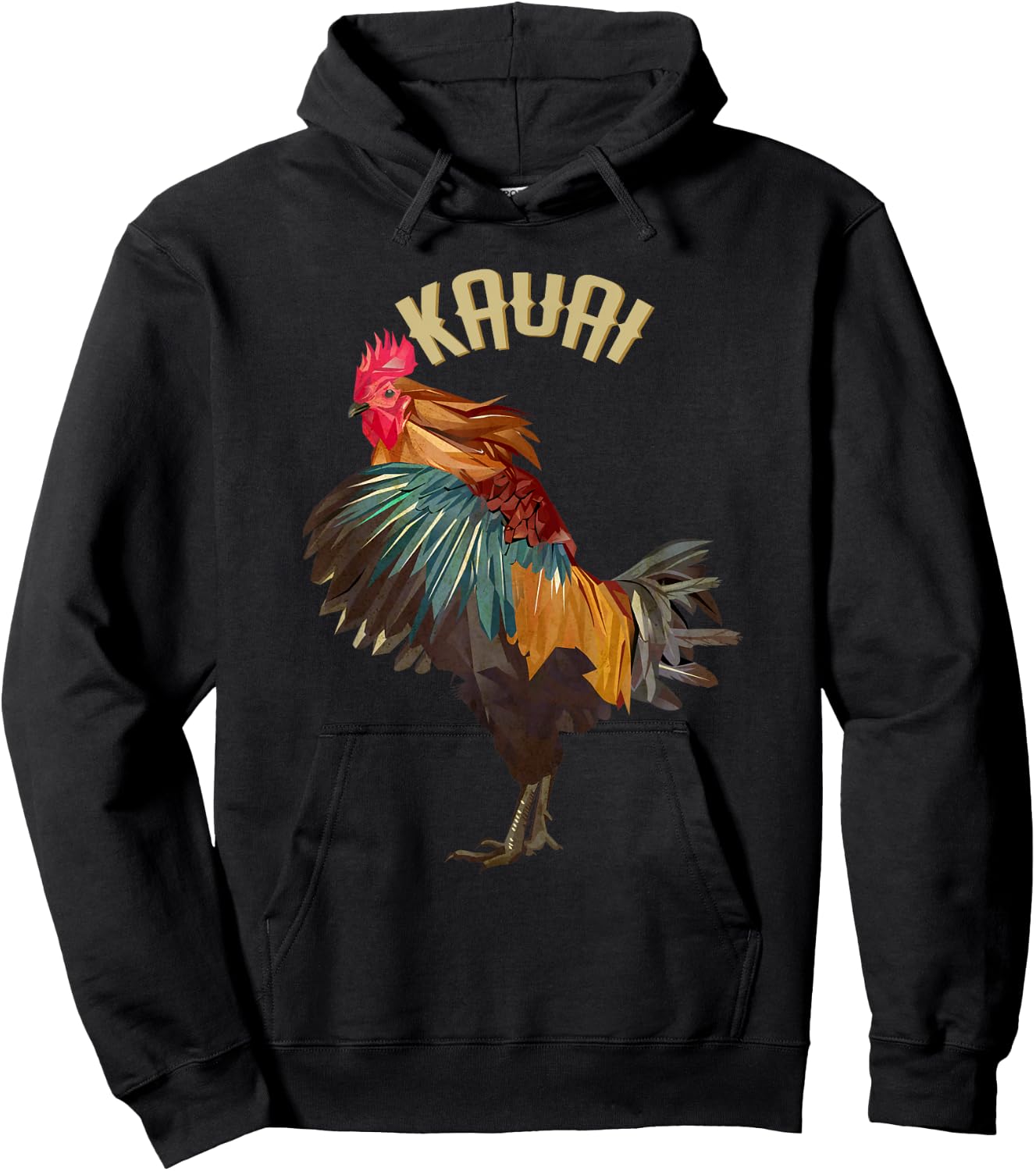 Vintage Kauai Chicken Rooster Garden of Isle Hoodie - Hoodie | Black