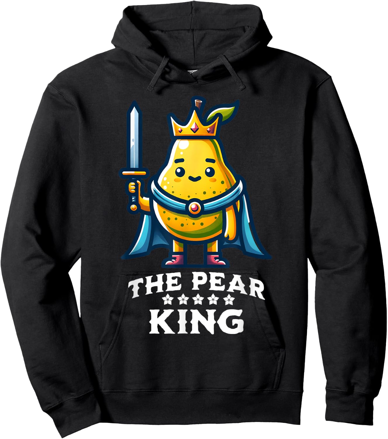 Pear King Funny Fruit Quote Pear Lover Hoodie - Hoodie | Black