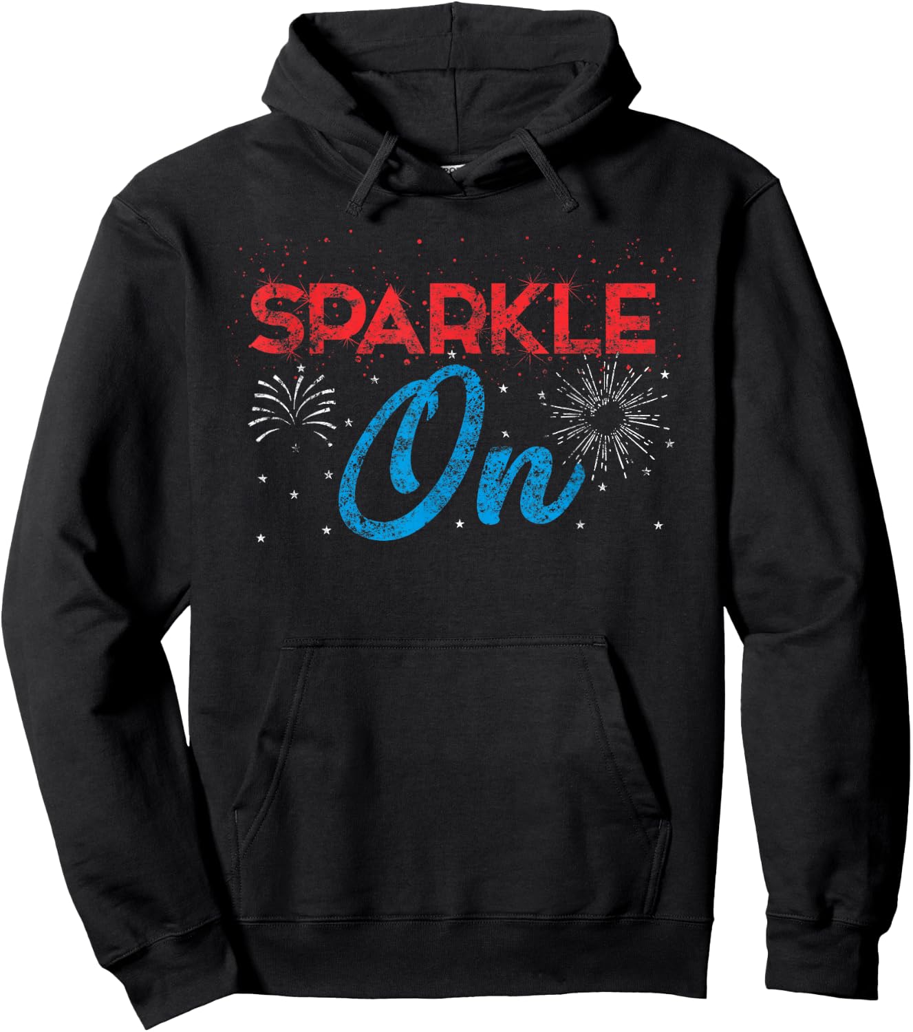 4th of July T Shirt Cute Sparkle On Fireworks Lover Gift Hoodie - Hoodie | Black