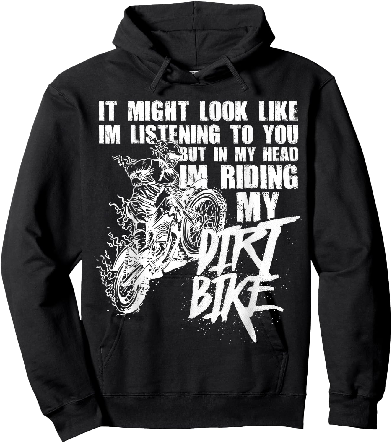 In My Head I'm Riding My Dirt Bike Funny Dirt Bike Hoodie - Hoodie | Black