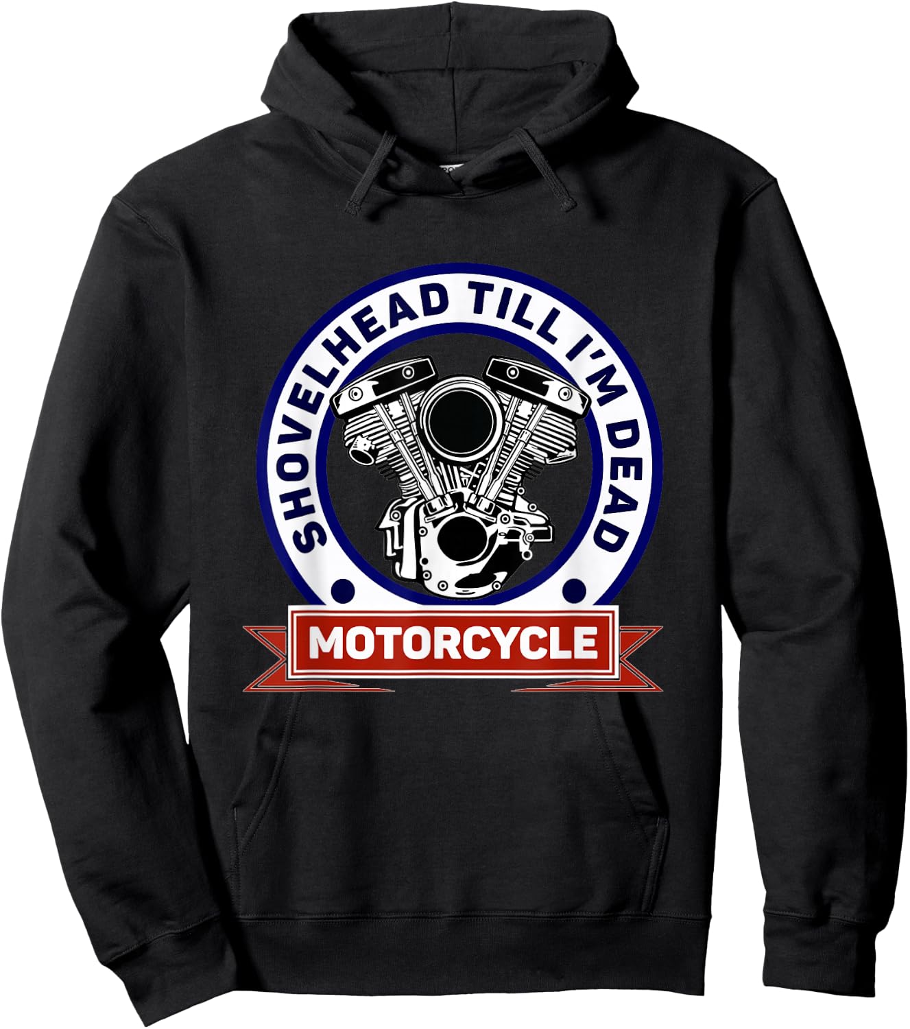 Retro American Motorcycle HD ShovelHead Till I'm Dead Hoodie - Hoodie | Black