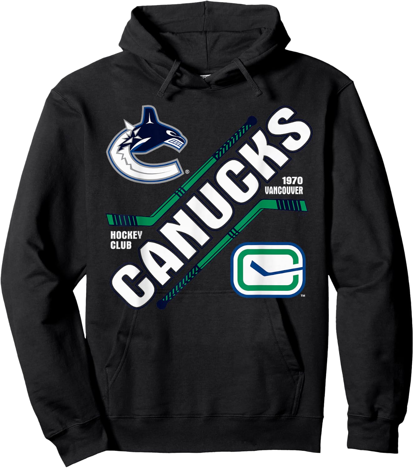 Vancouver Canucks Force Blue Officially Licensed Hoodie - Hoodie | Black