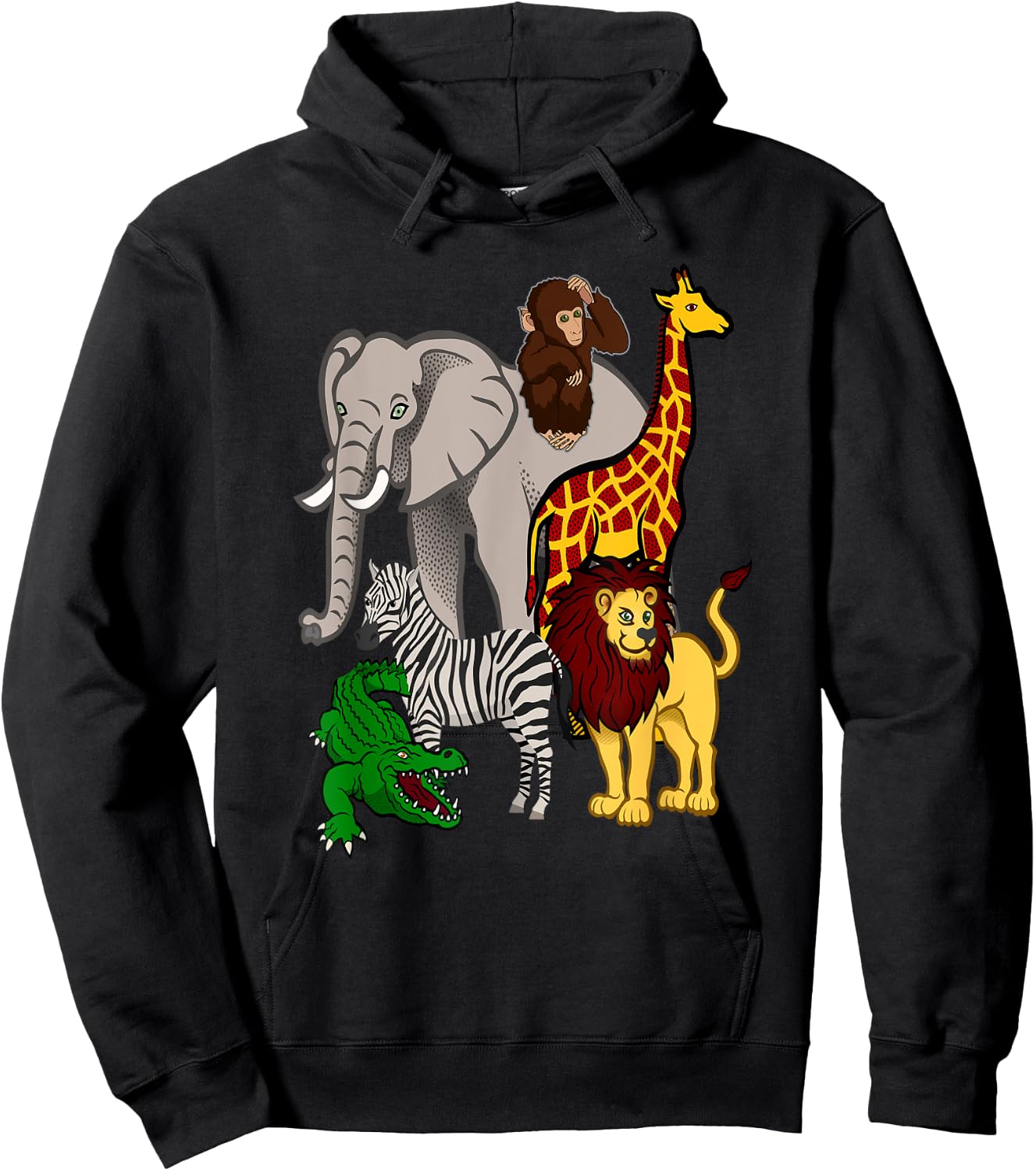 Zoo Animals Shirt Wildlife Birthday Party A Day At The Zoo Hoodie - Hoodie | Black