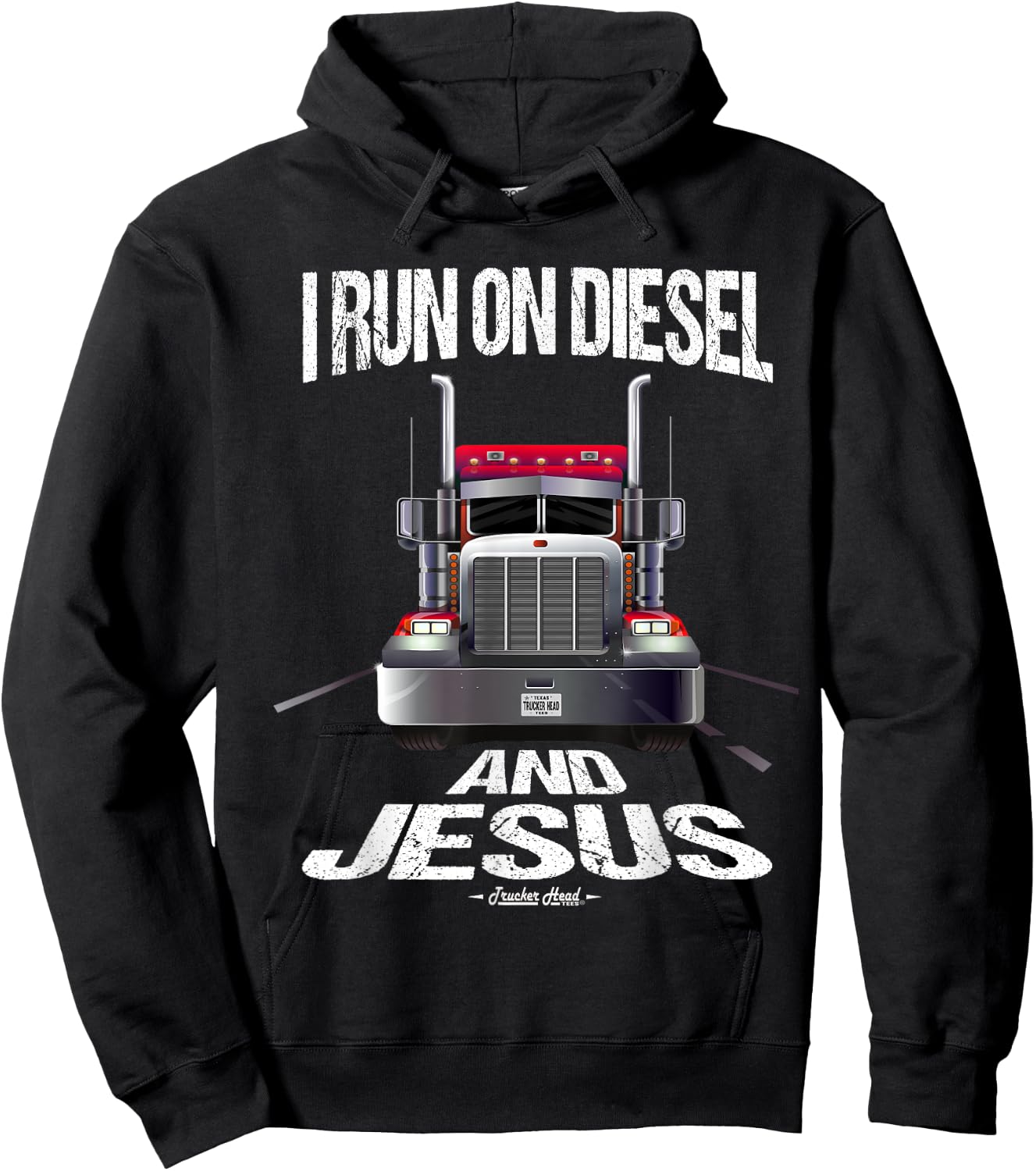I Run On Diesel And Jesus Christian Trucker Shirts Hoodie - Hoodie | Black