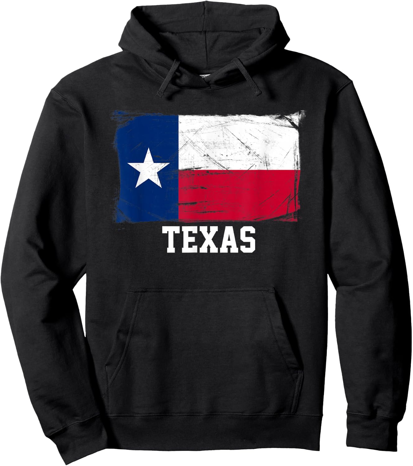 Texas United States Vintage Distressed Flag T Shirt Hoodie - Hoodie | Black