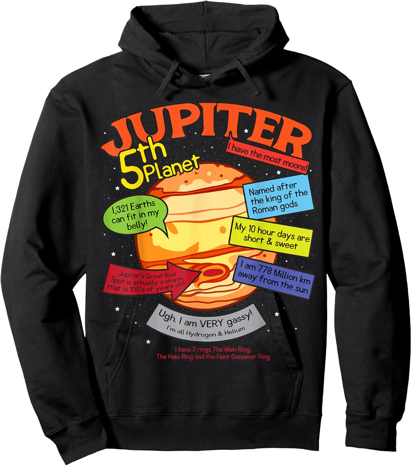 Teaching, learning, about space - Jupiter, planets, gift Hoodie - Hoodie | Black