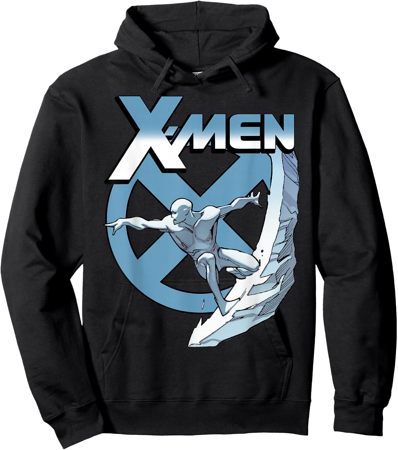 Marvel X-Men Iceman Blue X Epic Cold Slide Graphic Hoodie - Hoodie | Black