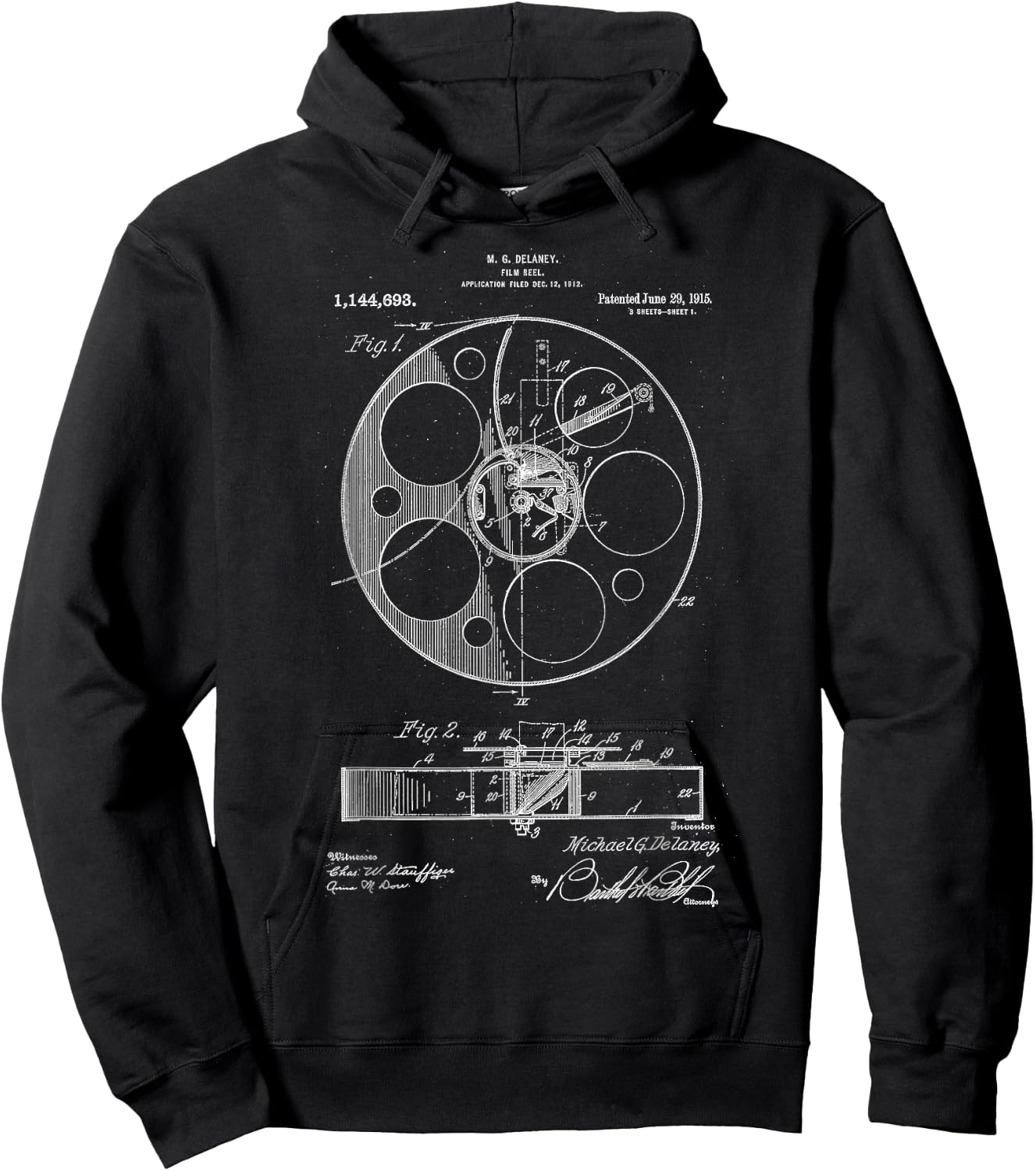 Retro Vintage Camera Filmmaker Film Reel Patent Hoodie - Hoodie | Black