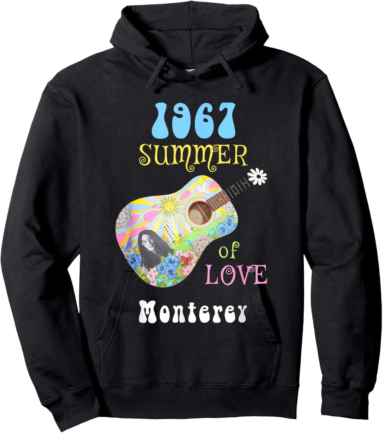 1967 Summer of Love Monterey Hippie Hoodie - Hoodie | Black