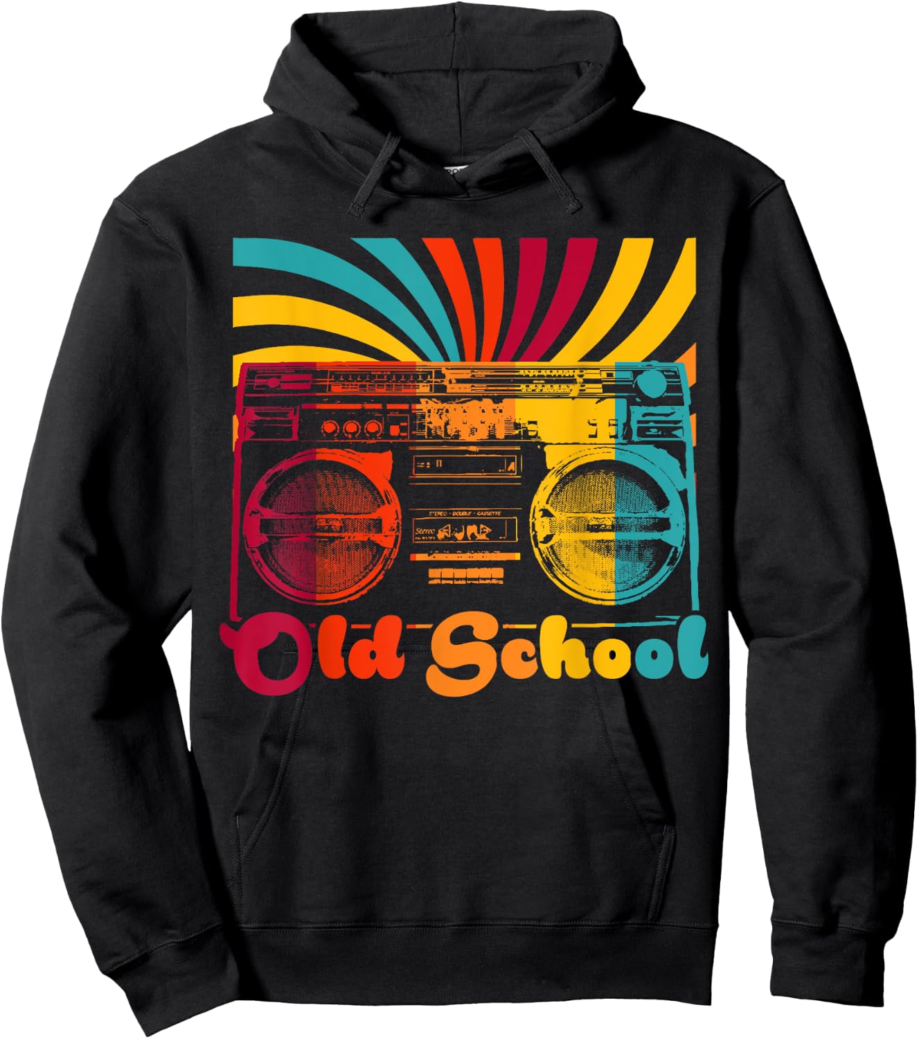 Retro Old School Cool Portable Boombox cassette HipHop Gift Hoodie - Hoodie | Black