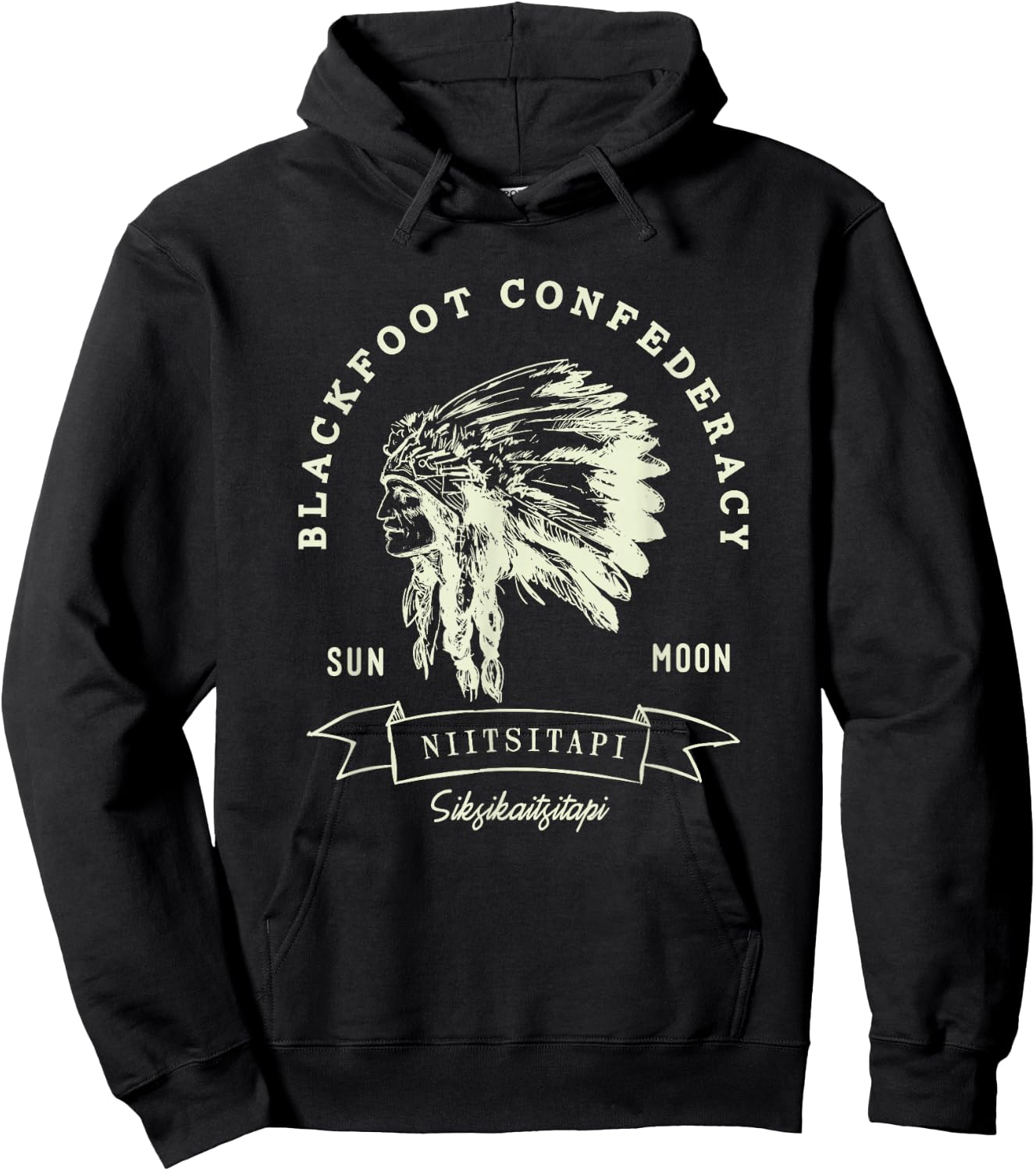 Blackfoot Confederacy American Indian Pride Chief Respect Hoodie - Hoodie | Black