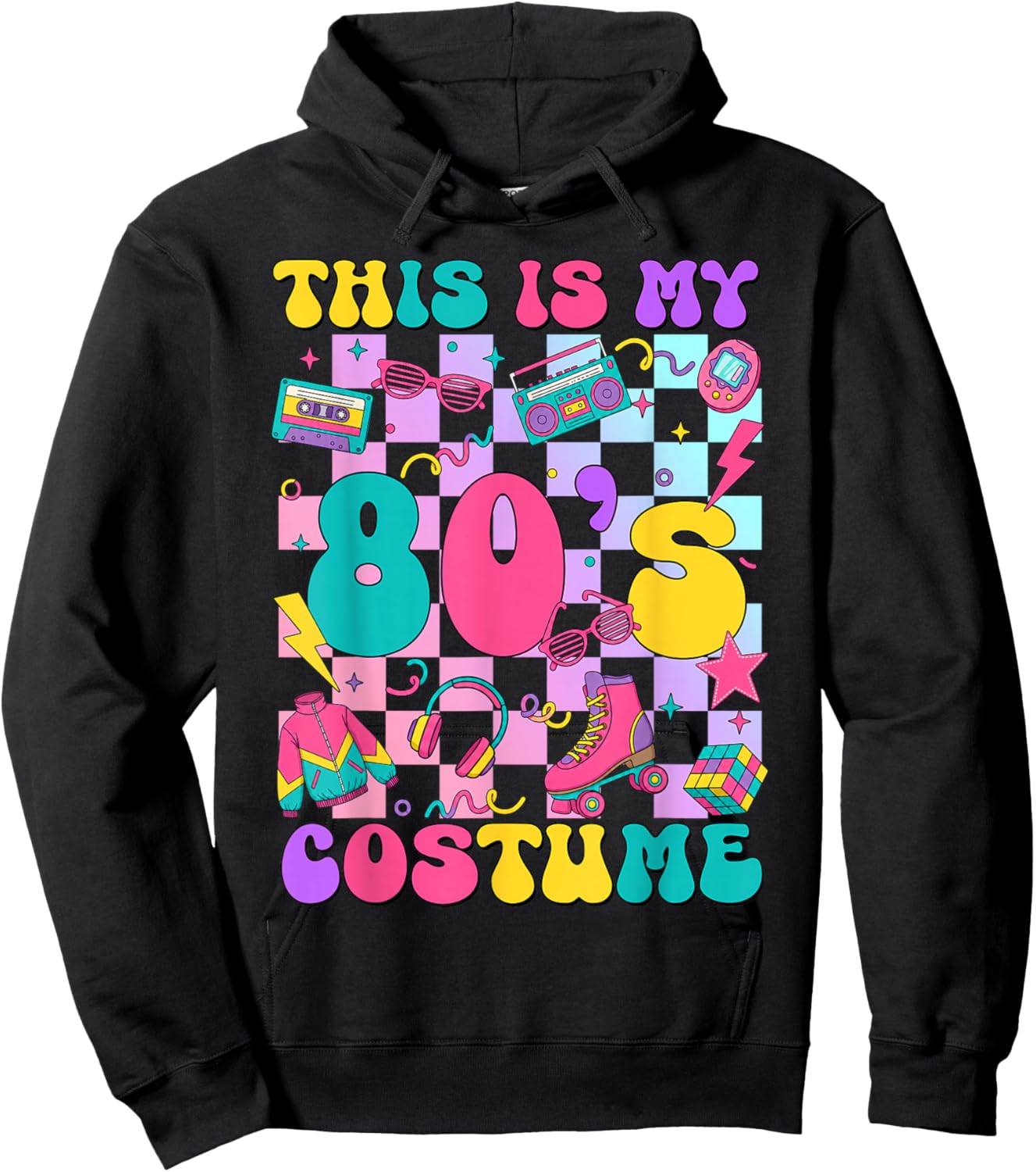 This is My 80s Costume 1980s Party 80's Outfit Men Women Hoodie - Hoodie | Black