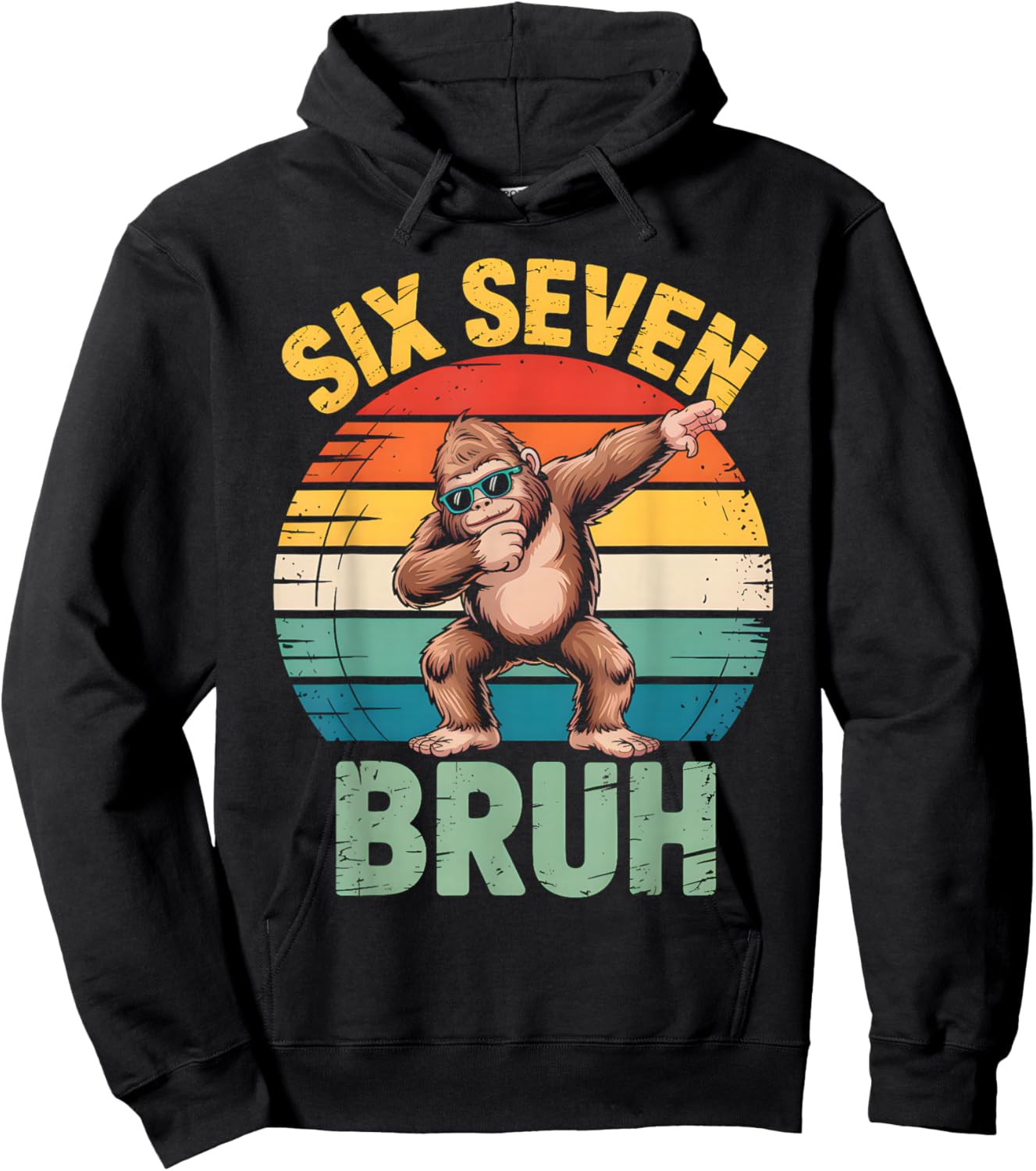 Funny 67 Meme Boys Kids 6 7 Dabbing Six Seven Bruh Bigfoot Hoodie - Hoodie | Black