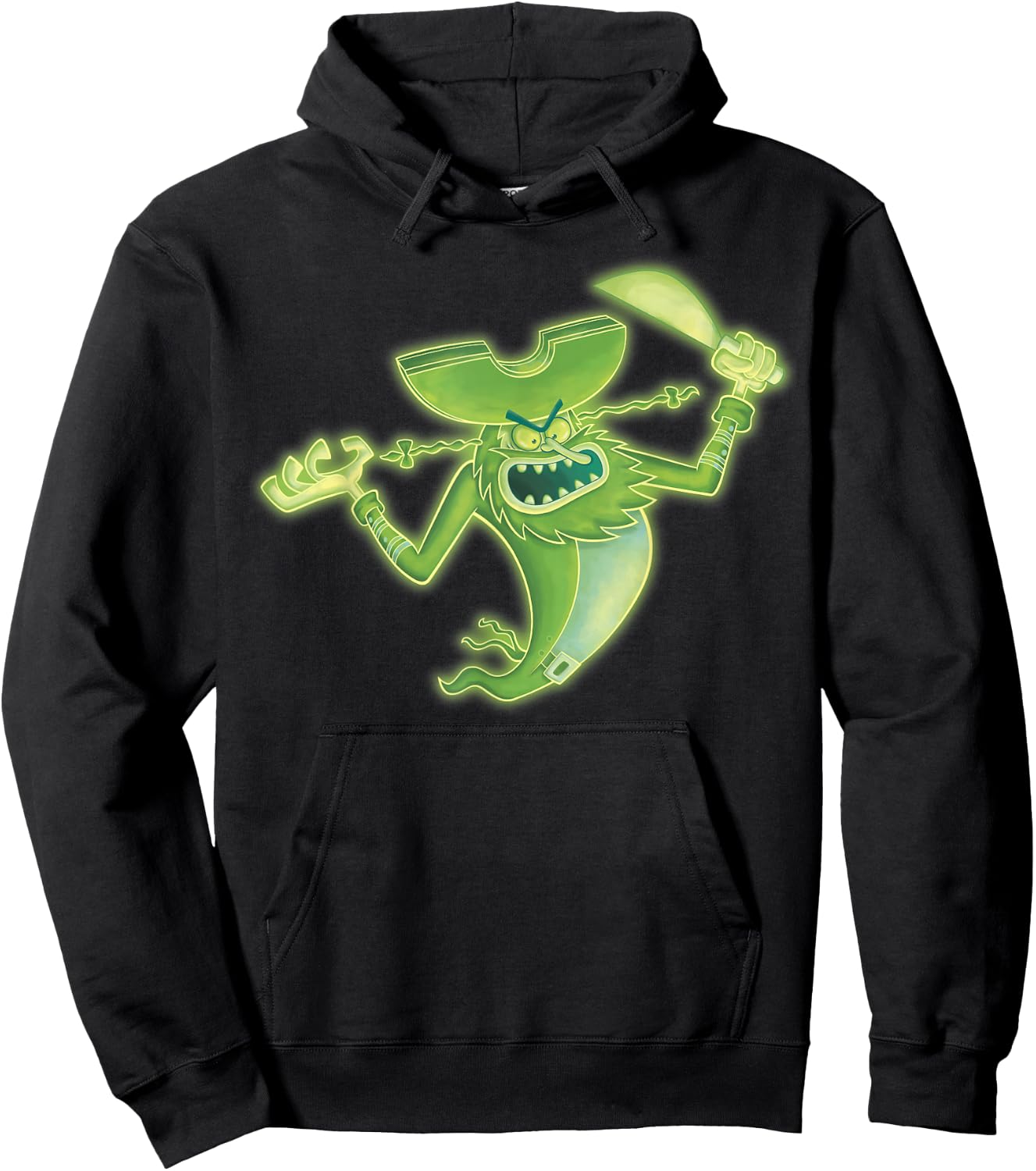 SpongeBob SquarePants Neon Glowing Flying Dutchman Hoodie - Hoodie | Black