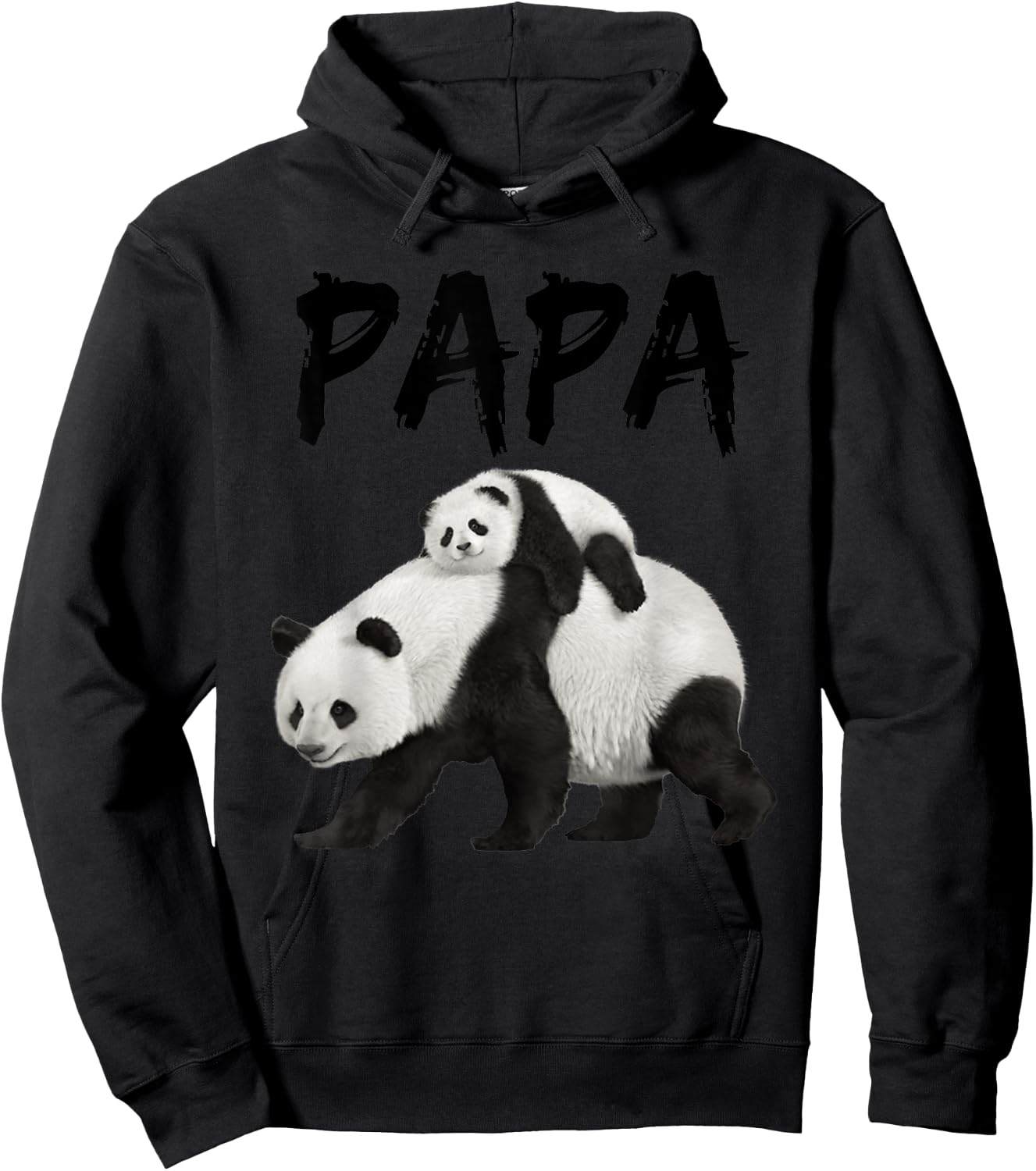 Cool Graphic Design Panda Papa Bear Dad Hoodie - Hoodie | Black