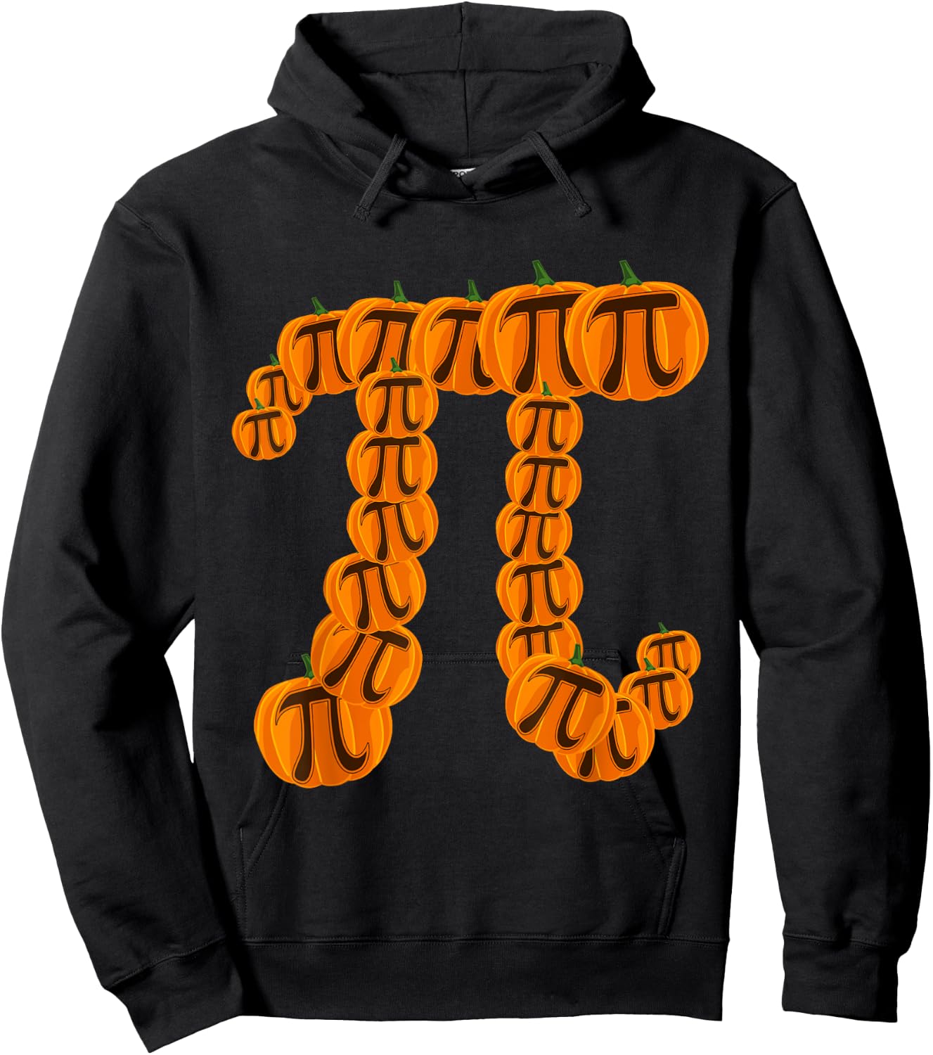 Pumpkin Pi Math Pun Thanksgiving Halloween Geek Pun Hoodie - Hoodie | Black