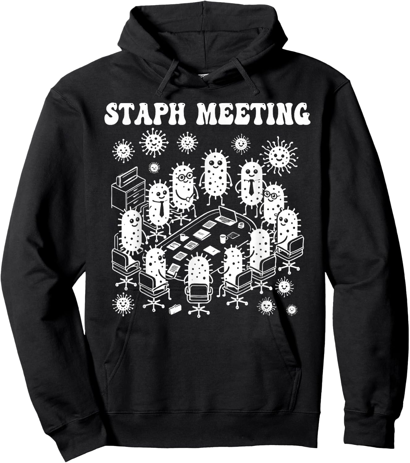 Microbiology microbiologist staph meeting funny lab science Hoodie - Hoodie | Black