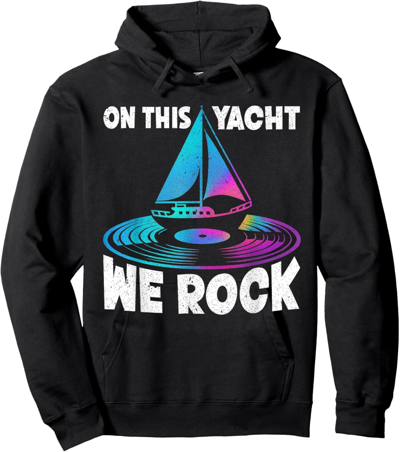 Yacht Rock Captain 80s Party On This Yacht We Rock Funny Hoodie - Hoodie | Black