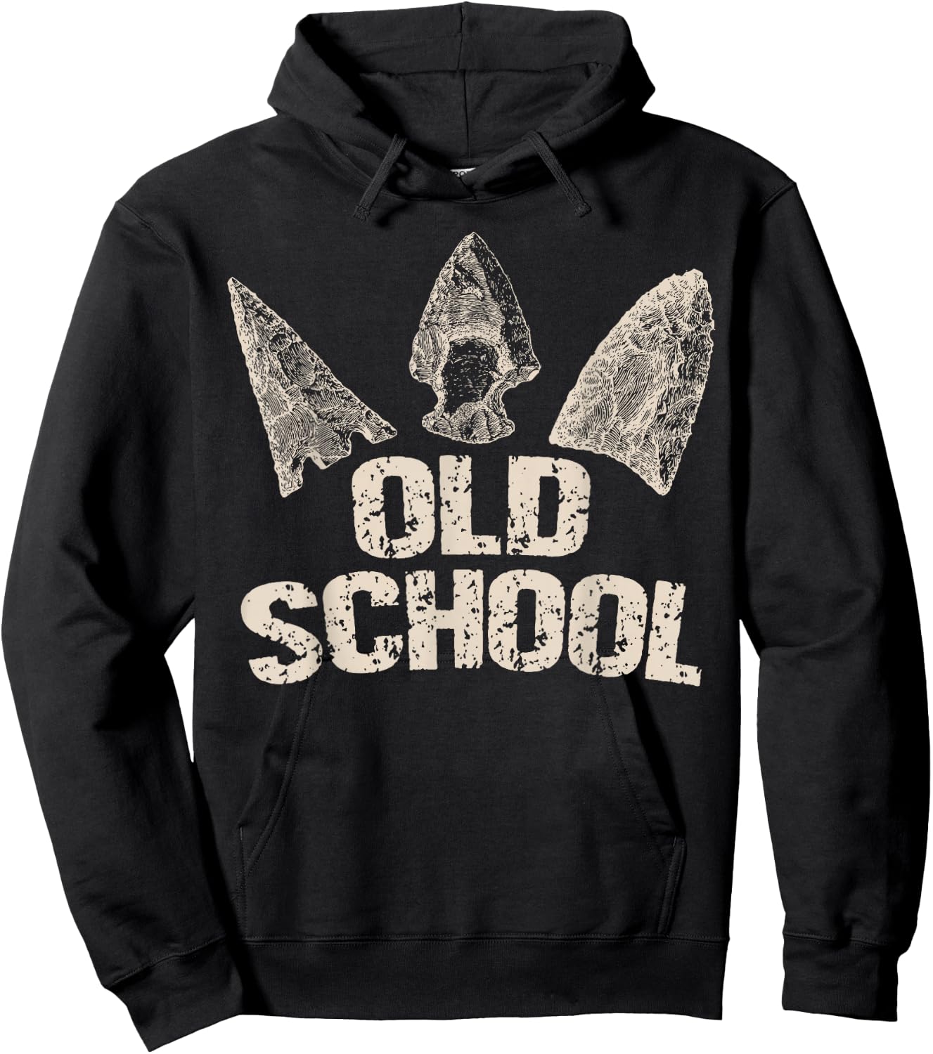 Vintage Arrowhead Hunting Old School Archery Arrow Heads Hoodie - Hoodie | Black