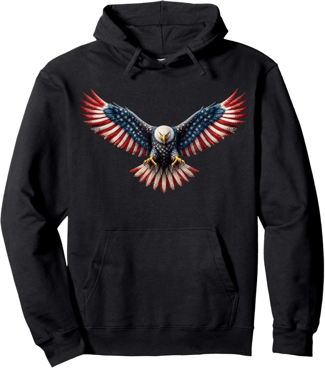 Eagle USA American Flag Fourth of July Patriotic Men Boys Hoodie - Hoodie | Black