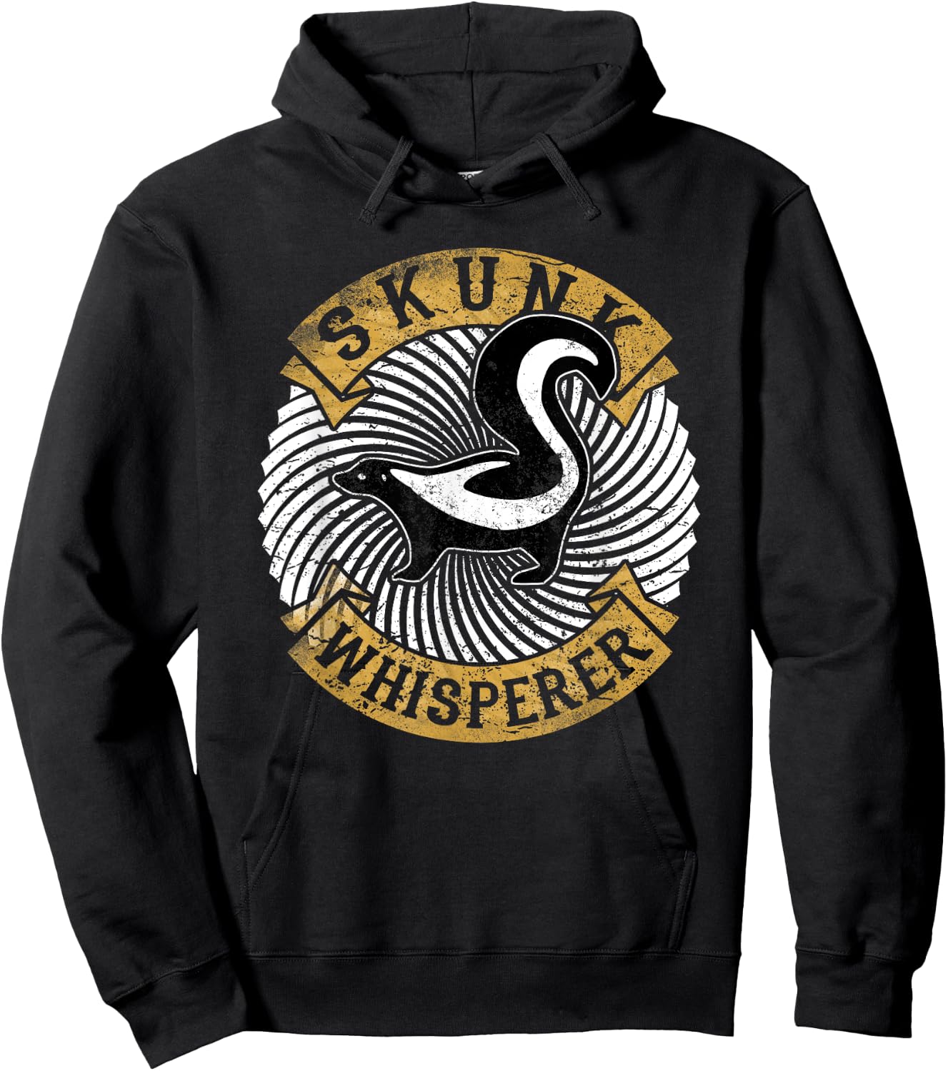Cute Skunk Whisperer Disressed Shirt Love Skunks Gift Hoodie - Hoodie | Black