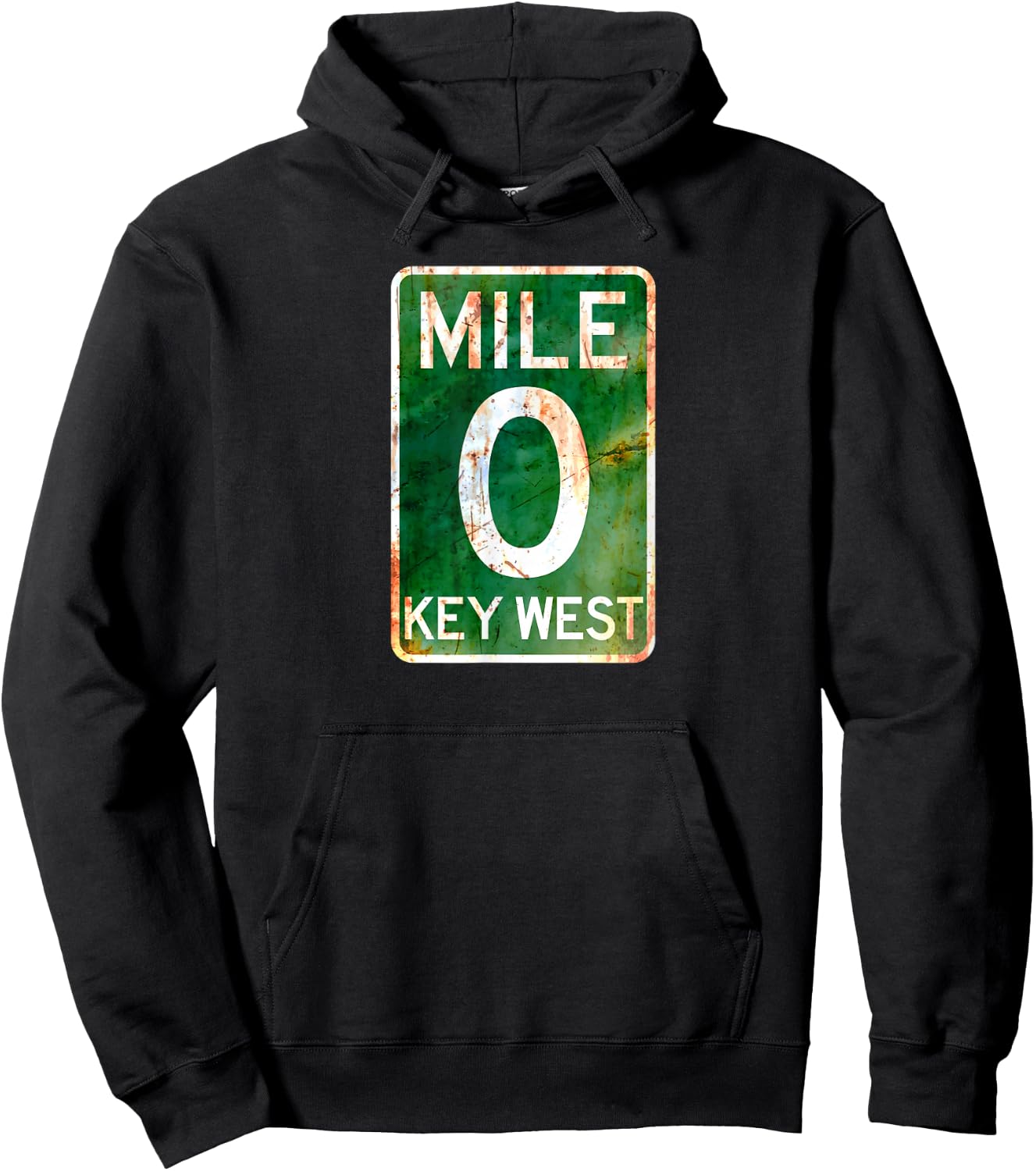 Key West T Shirt Mile 0 Florida Sign Rusted Hoodie - Hoodie | Black