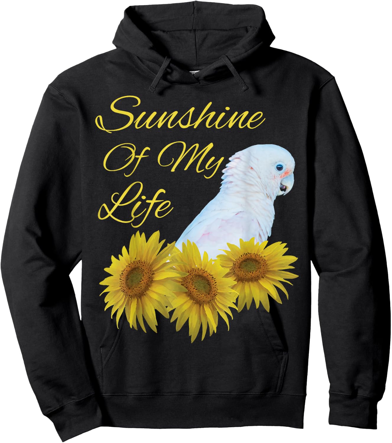 Goffins Cockatoo Parrot Sunshine Sunflower Hoodie - Hoodie | Black