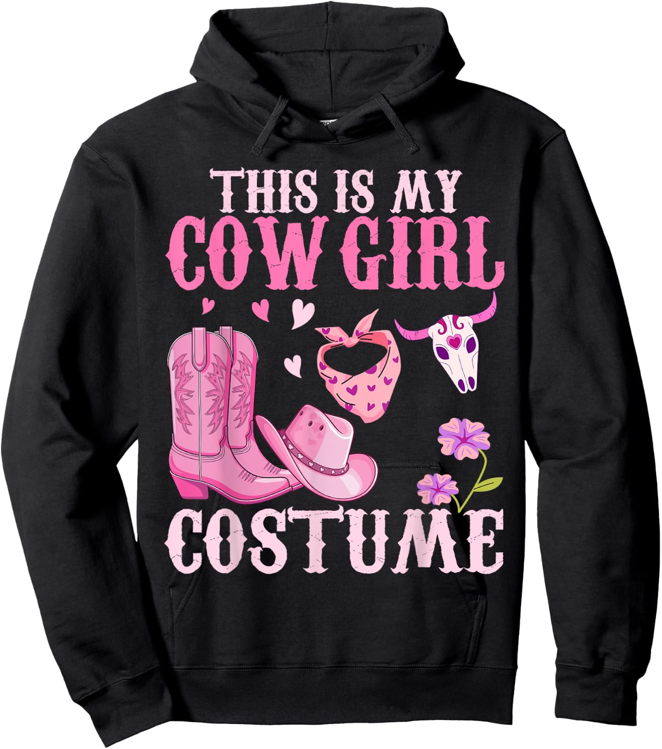 Western Cowgirl Outfit Women Cowboy Cute Cowgirl Costume Hoodie - Hoodie | Black