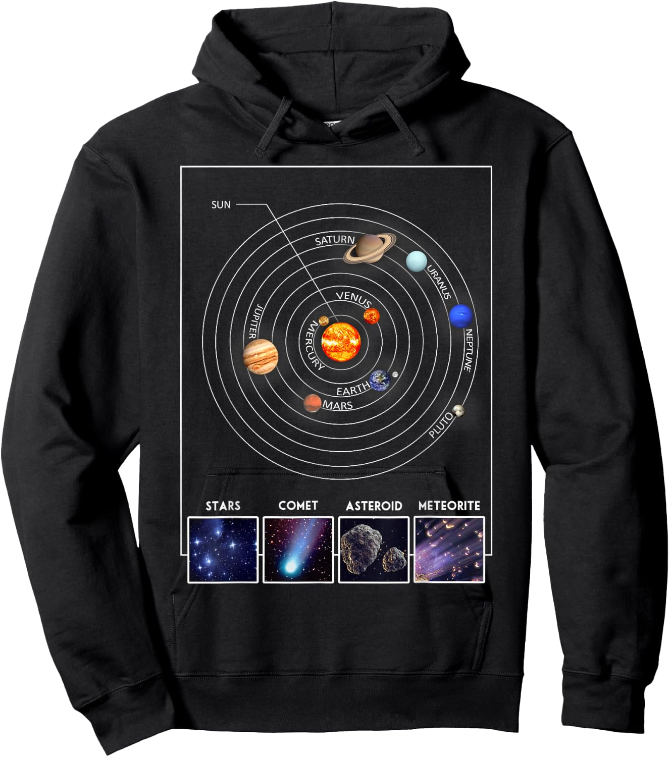 Solar System Graphic Cool Astronomy Scientist Gift Hoodie - Hoodie | Black