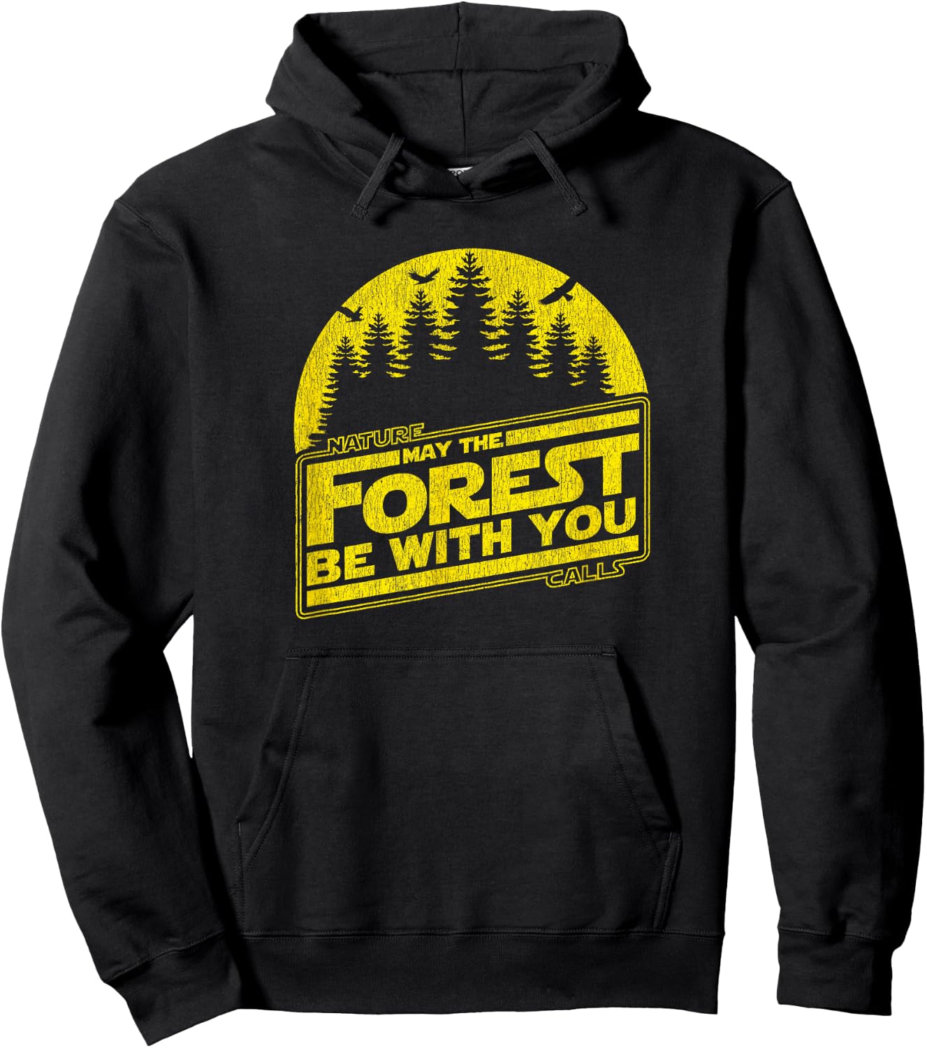 May The Forest Be With You YELLOW Nature Summer Camp Hoodie - Hoodie | Black